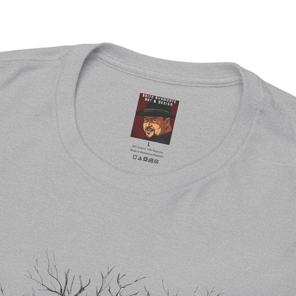 Tree of Lovers T-Shirt — Romantic Embrace Tree Illustration Tee