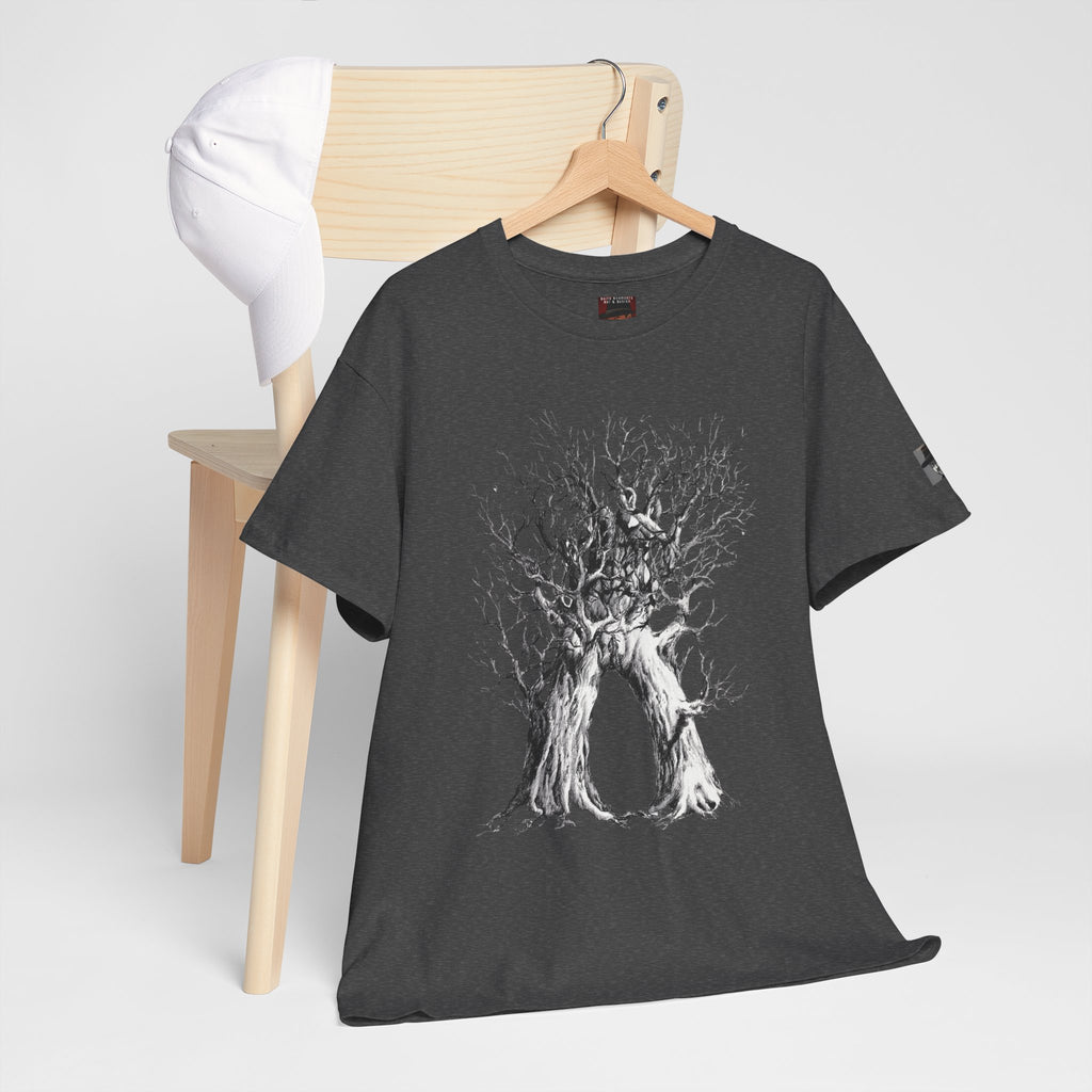 Tree of Lovers T-Shirt — Romantic Embrace Tree Illustration Tee