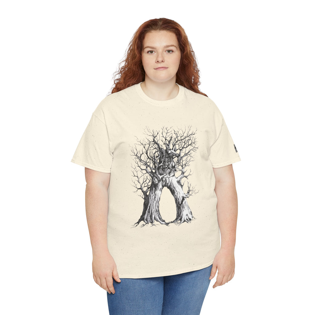 Tree of Lovers T-Shirt — Romantic Embrace Tree Illustration Tee