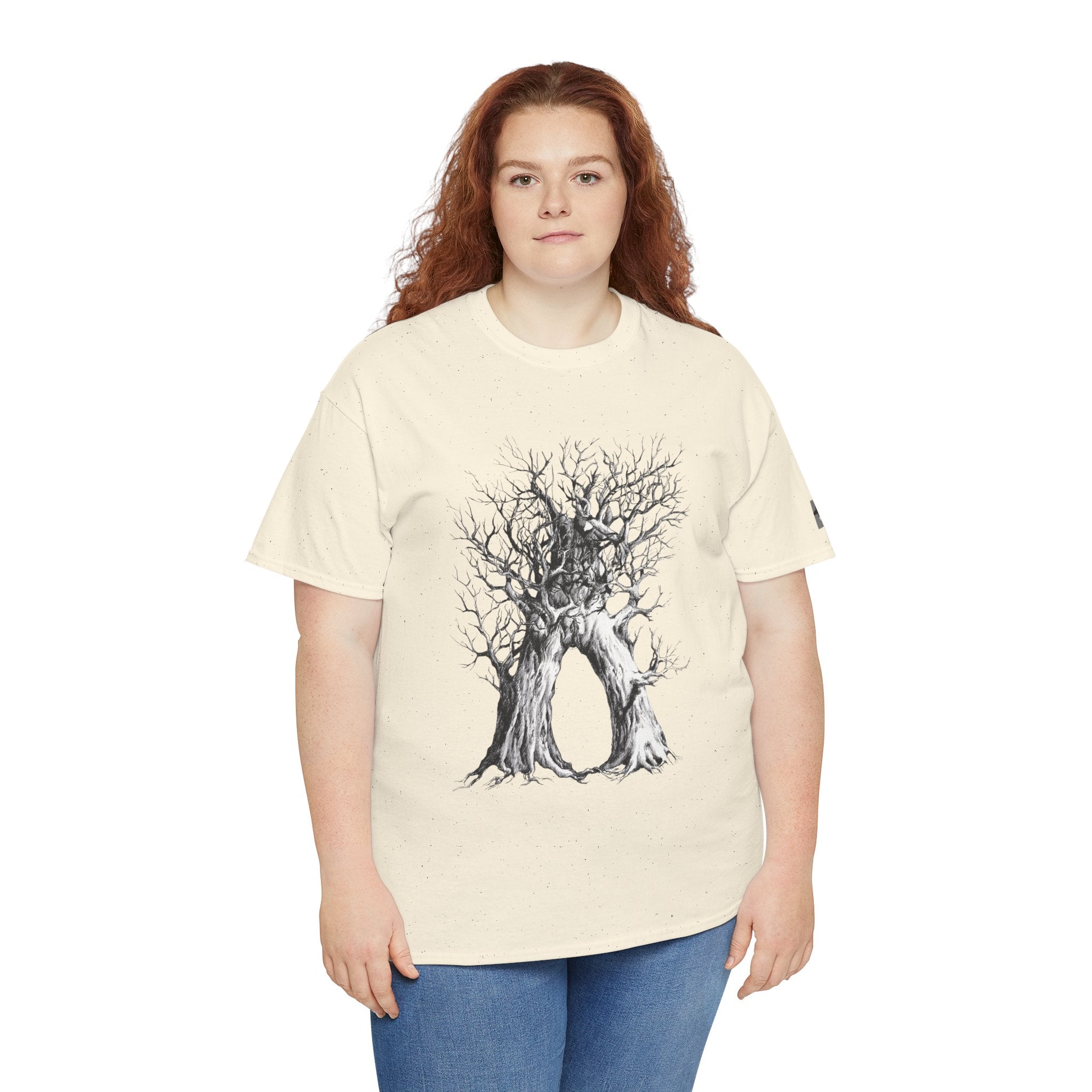 Tree of Lovers T-Shirt — Romantic Embrace Tree Illustration Tee