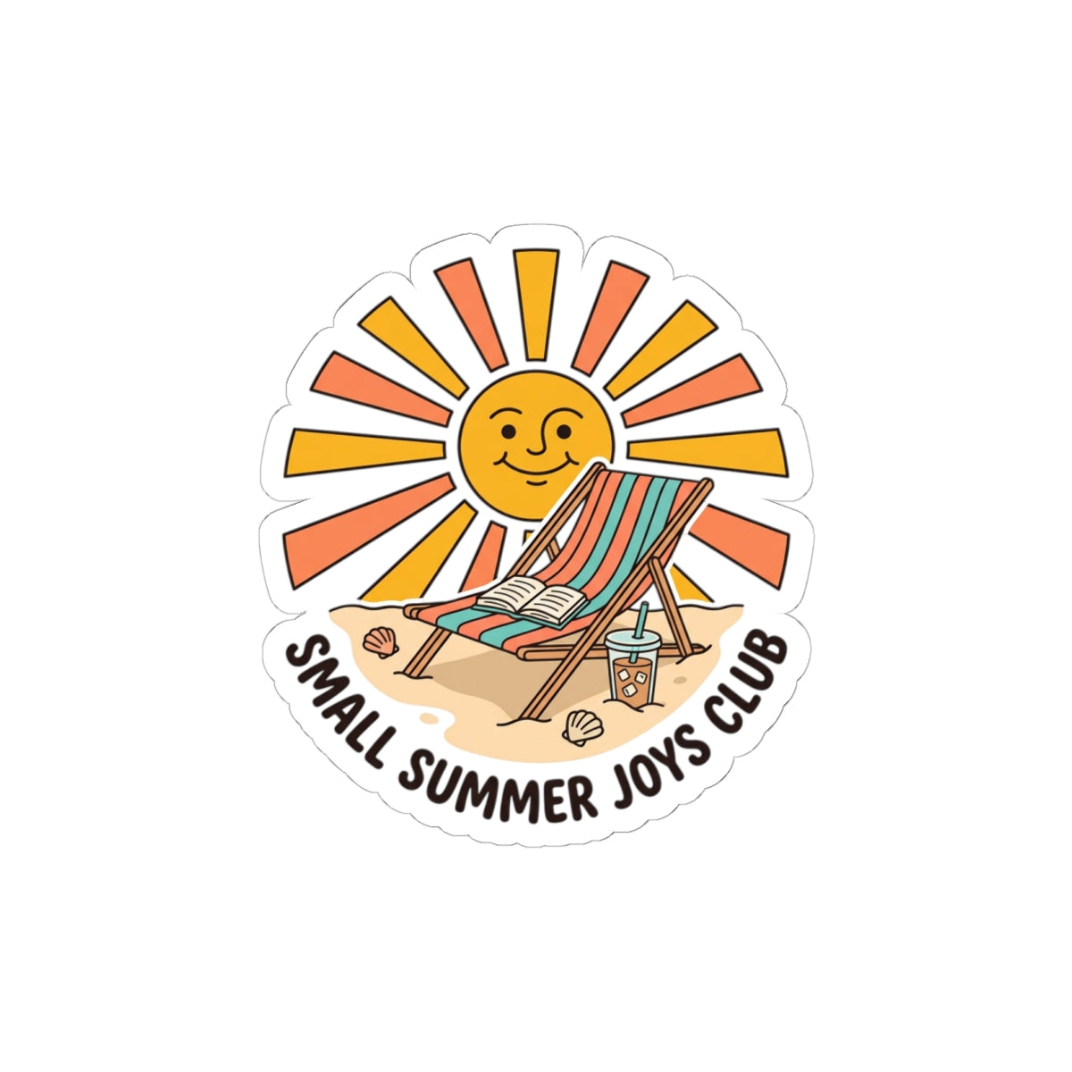Sunny Beach Chair Kiss-Cut Stickers | summer aesthetic, coastal vibes