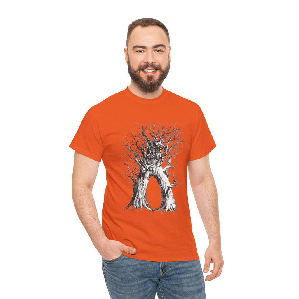 Tree of Lovers T-Shirt — Romantic Embrace Tree Illustration Tee