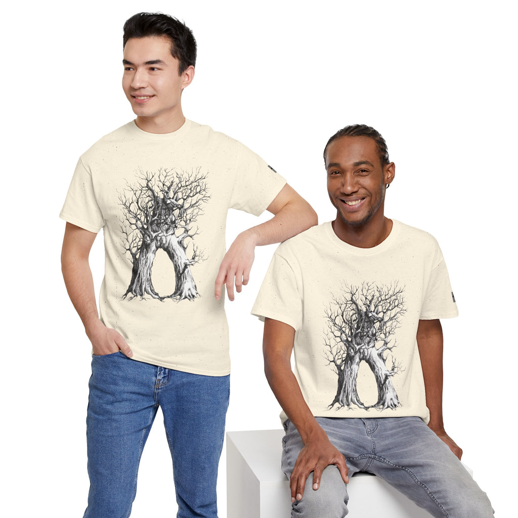 Tree of Lovers T-Shirt — Romantic Embrace Tree Illustration Tee