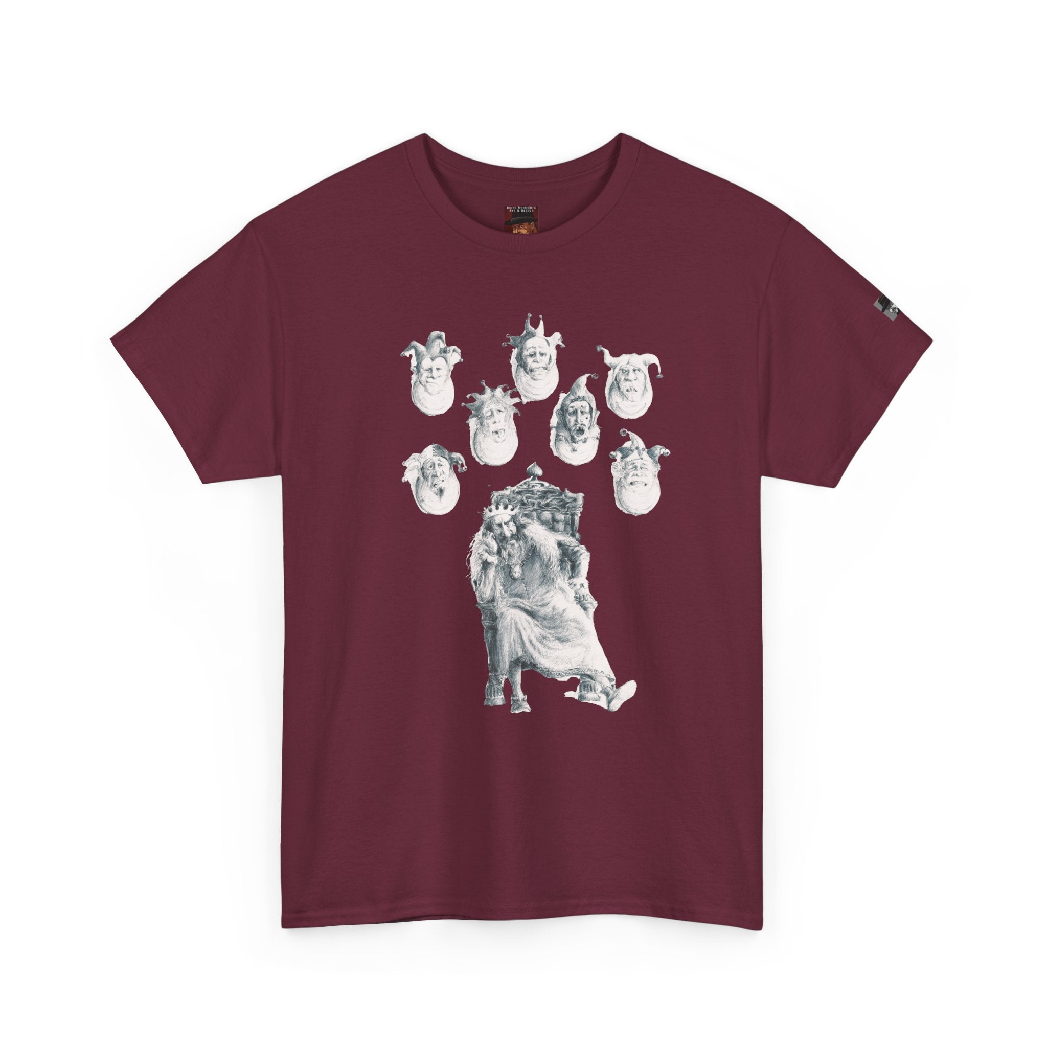 Graphic Tee — Gothic Angel and Floating Skulls Design