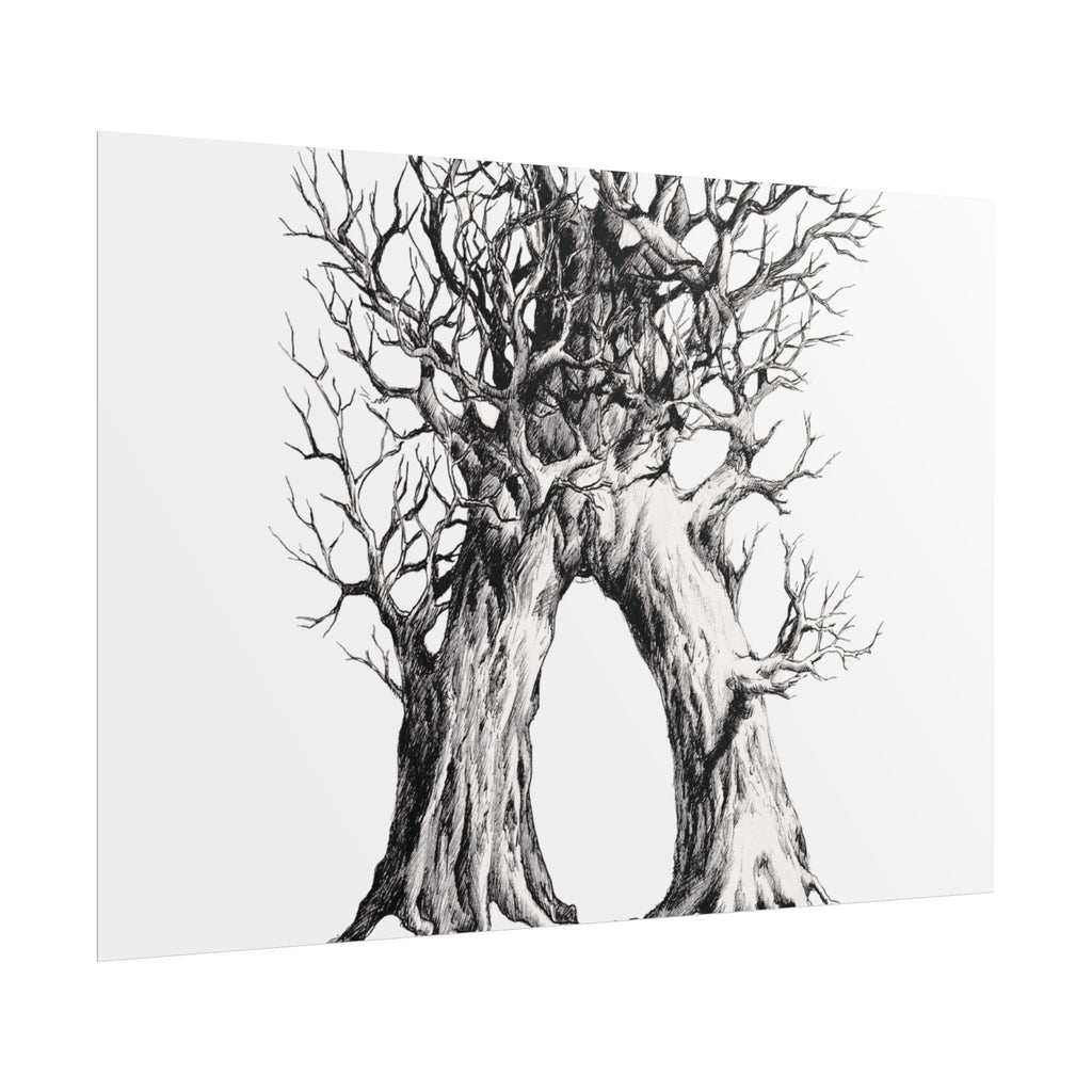 Tree Arch Illustration poster | Hand-drawn black ink botanical art