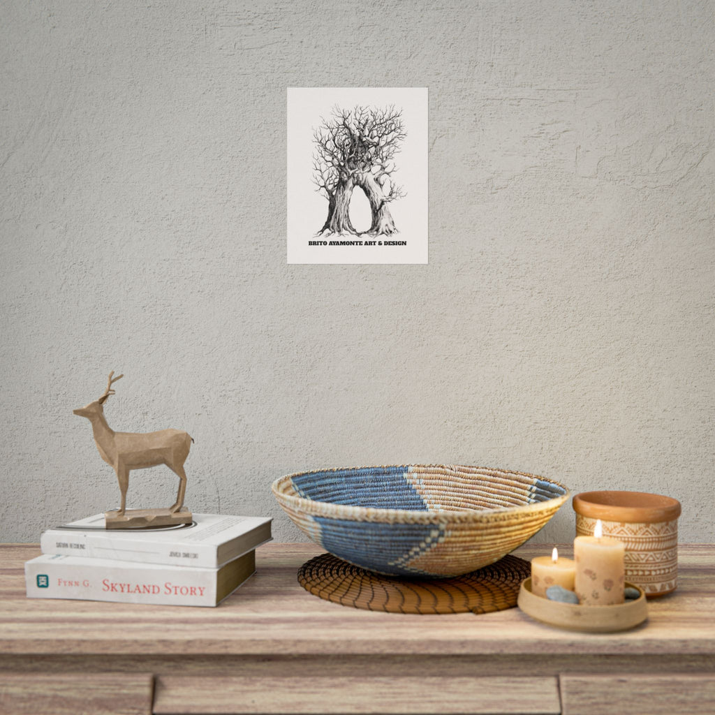 Tree Arch Illustration poster | Hand-drawn black ink botanical art