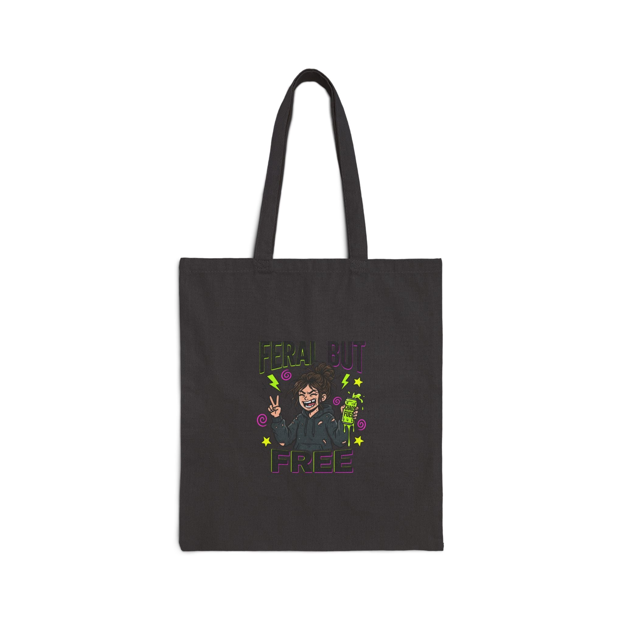 Feral But Free tote | chaotic-quirky humor, millennial burnout