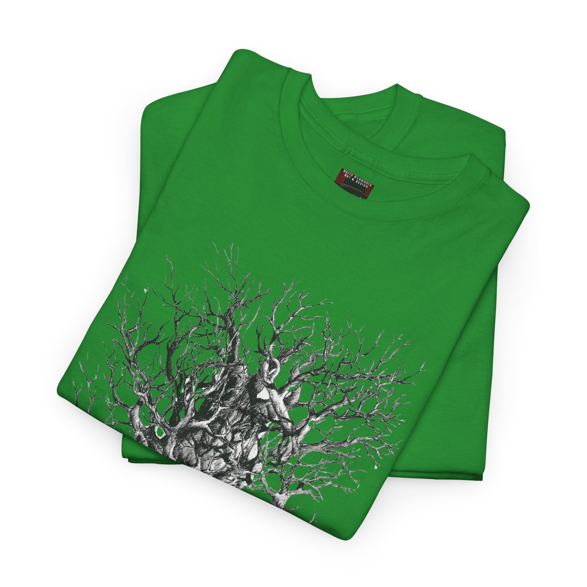 Tree of Lovers T-Shirt — Romantic Embrace Tree Illustration Tee