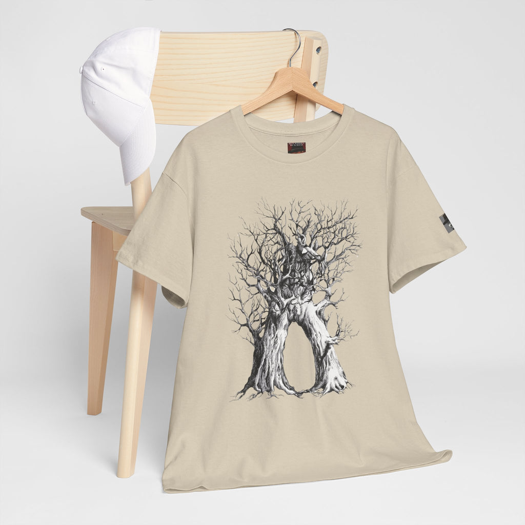 Tree of Lovers T-Shirt — Romantic Embrace Tree Illustration Tee