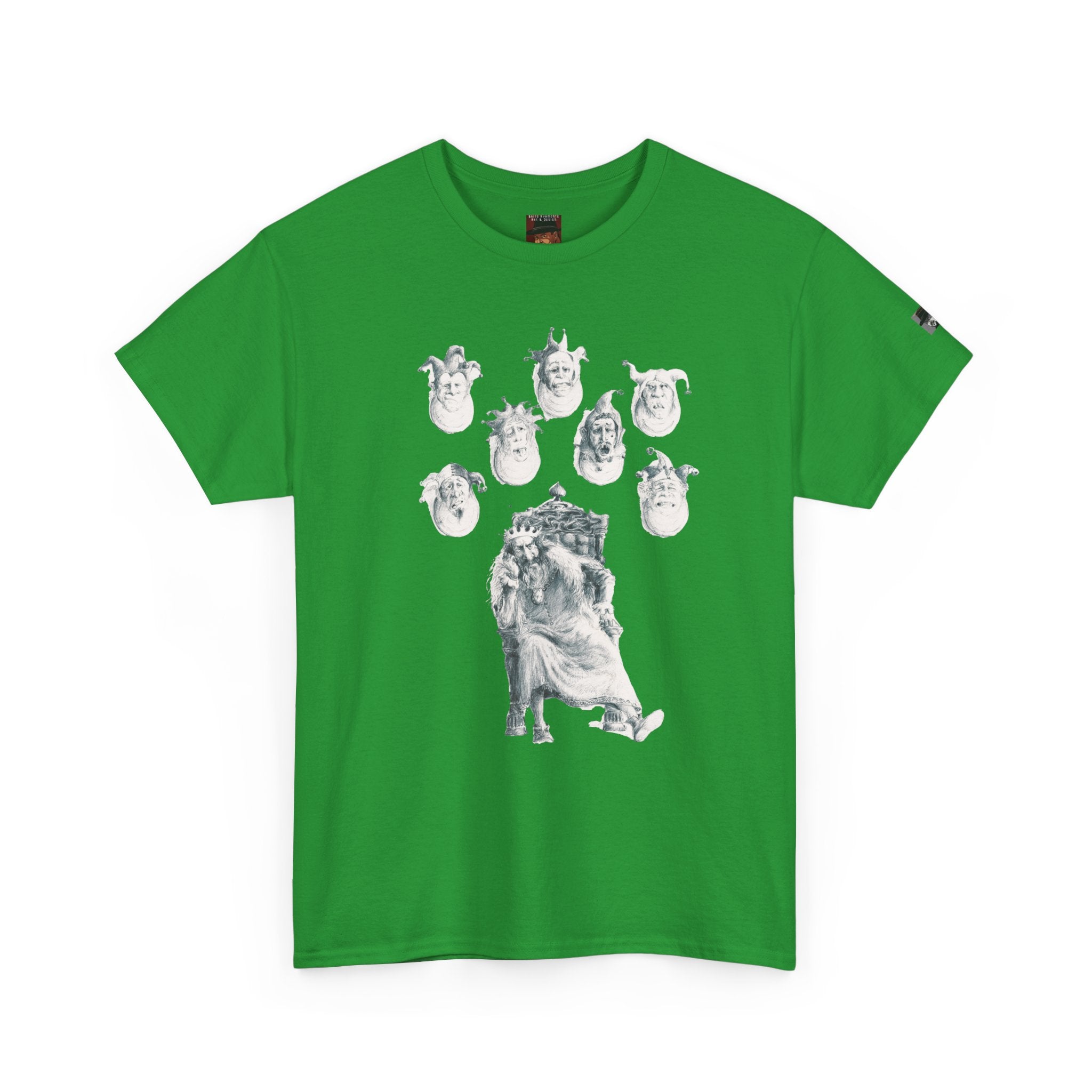 Graphic Tee — Gothic Angel and Floating Skulls Design
