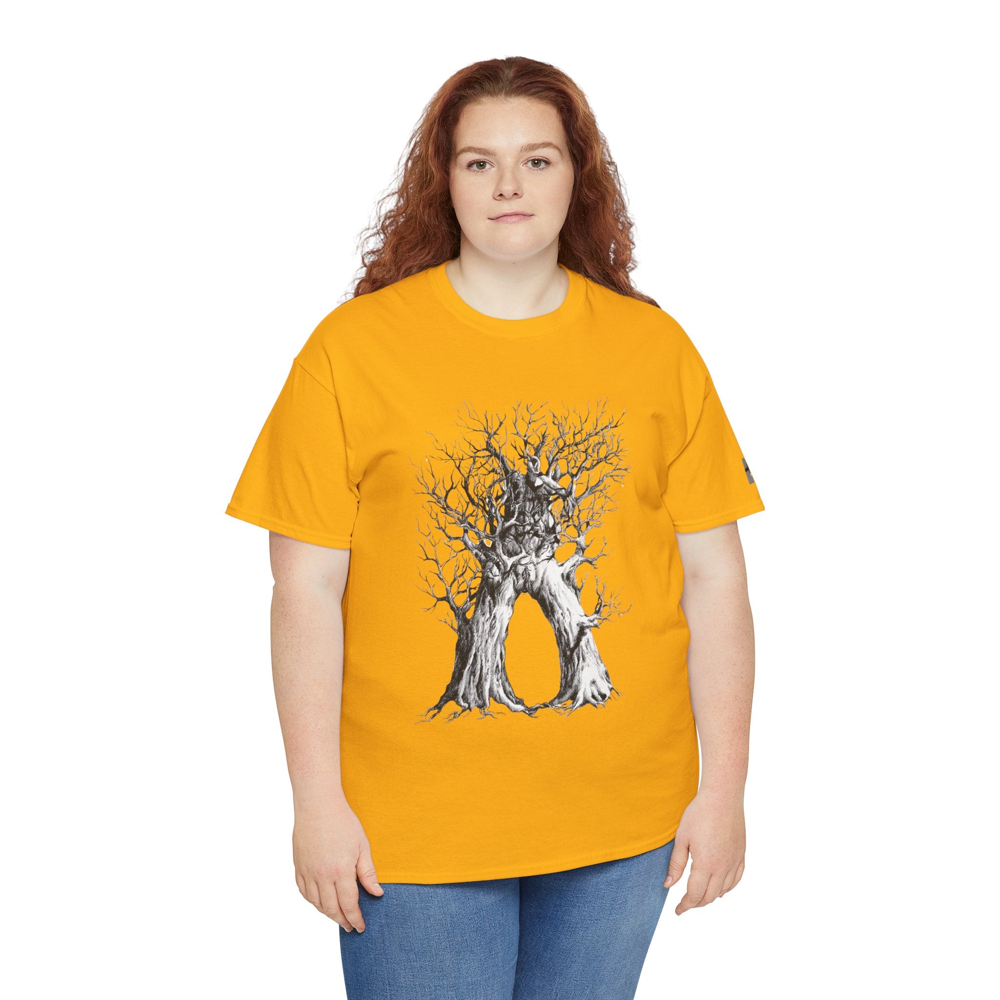 Tree of Lovers T-Shirt — Romantic Embrace Tree Illustration Tee