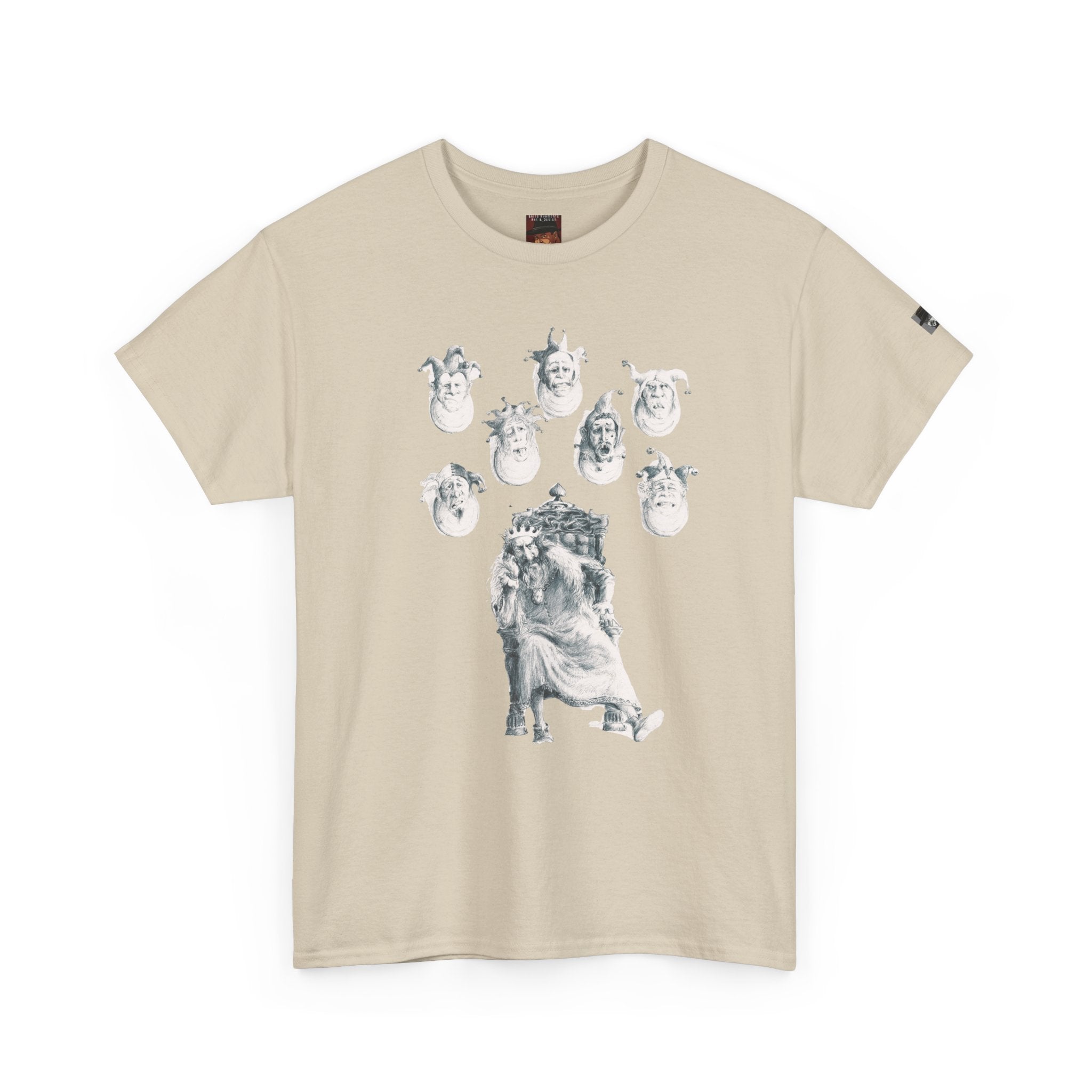 Graphic Tee — Gothic Angel and Floating Skulls Design