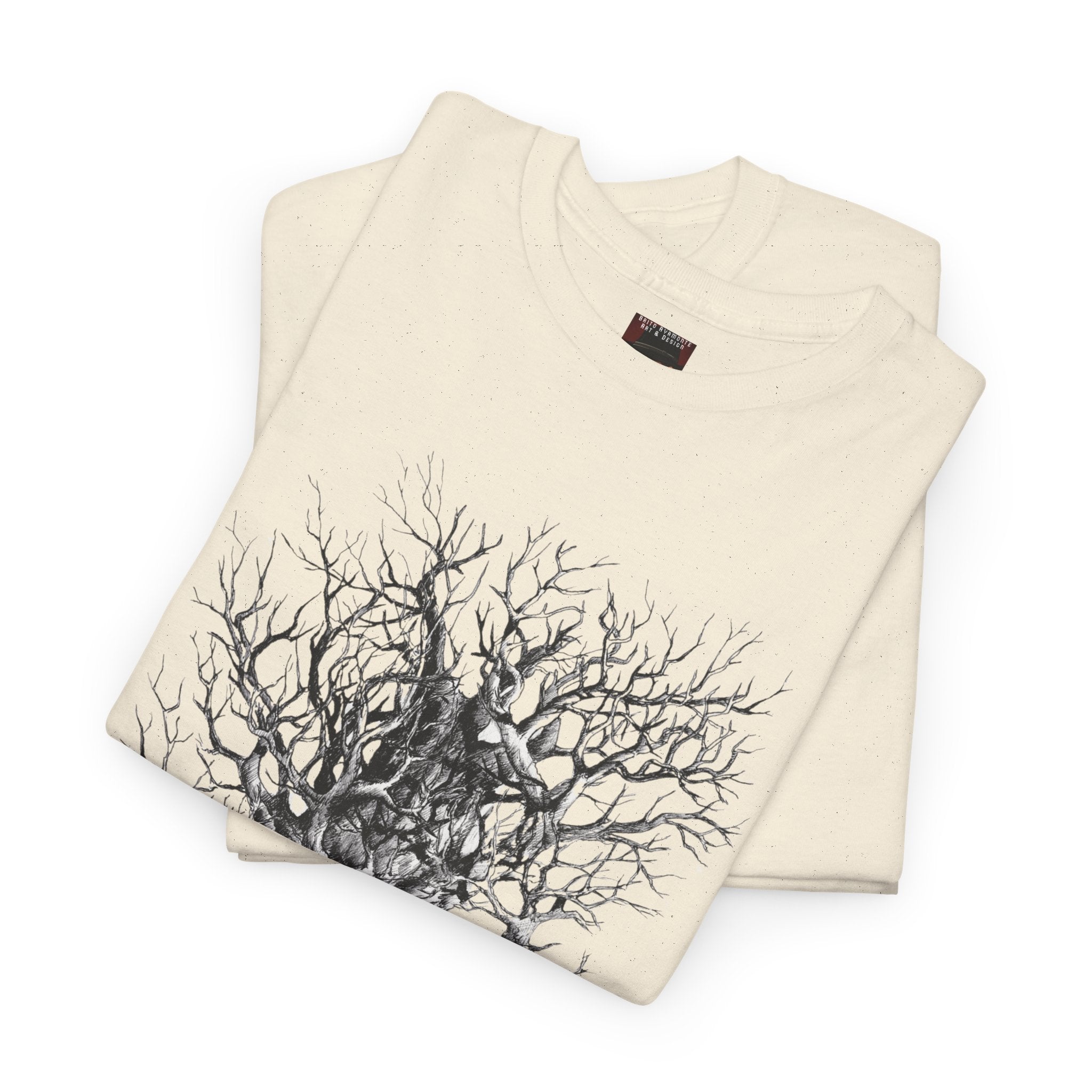 Tree of Lovers T-Shirt — Romantic Embrace Tree Illustration Tee