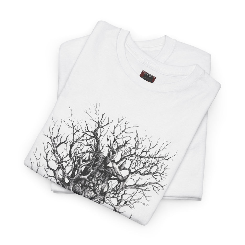 Tree of Lovers T-Shirt — Romantic Embrace Tree Illustration Tee