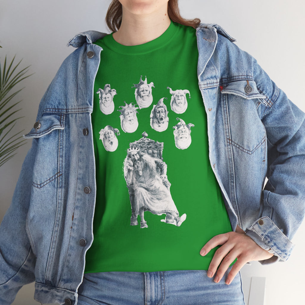 Graphic Tee — Gothic Angel and Floating Skulls Design
