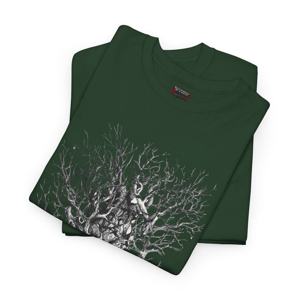 Tree of Lovers T-Shirt — Romantic Embrace Tree Illustration Tee