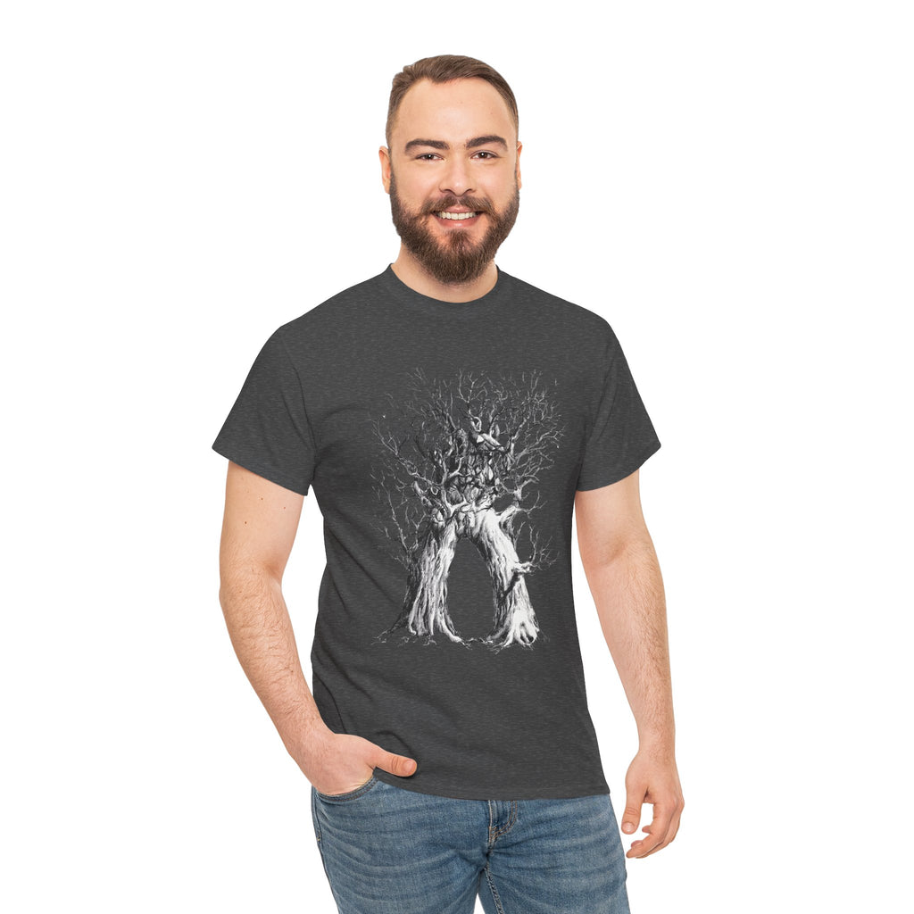 Tree of Lovers T-Shirt — Romantic Embrace Tree Illustration Tee