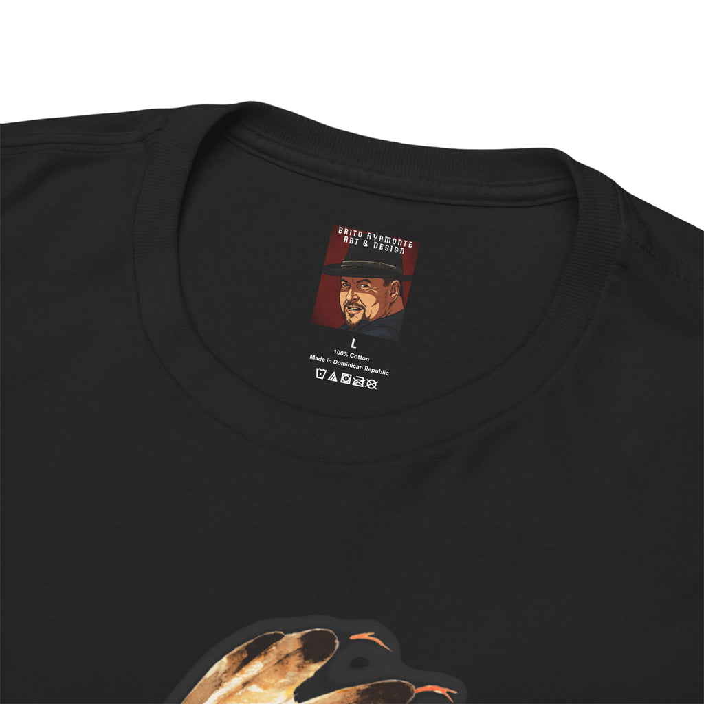 Graphic Tee — Watercolor Skeleton / Alien with Feather Headdress T-Shirt