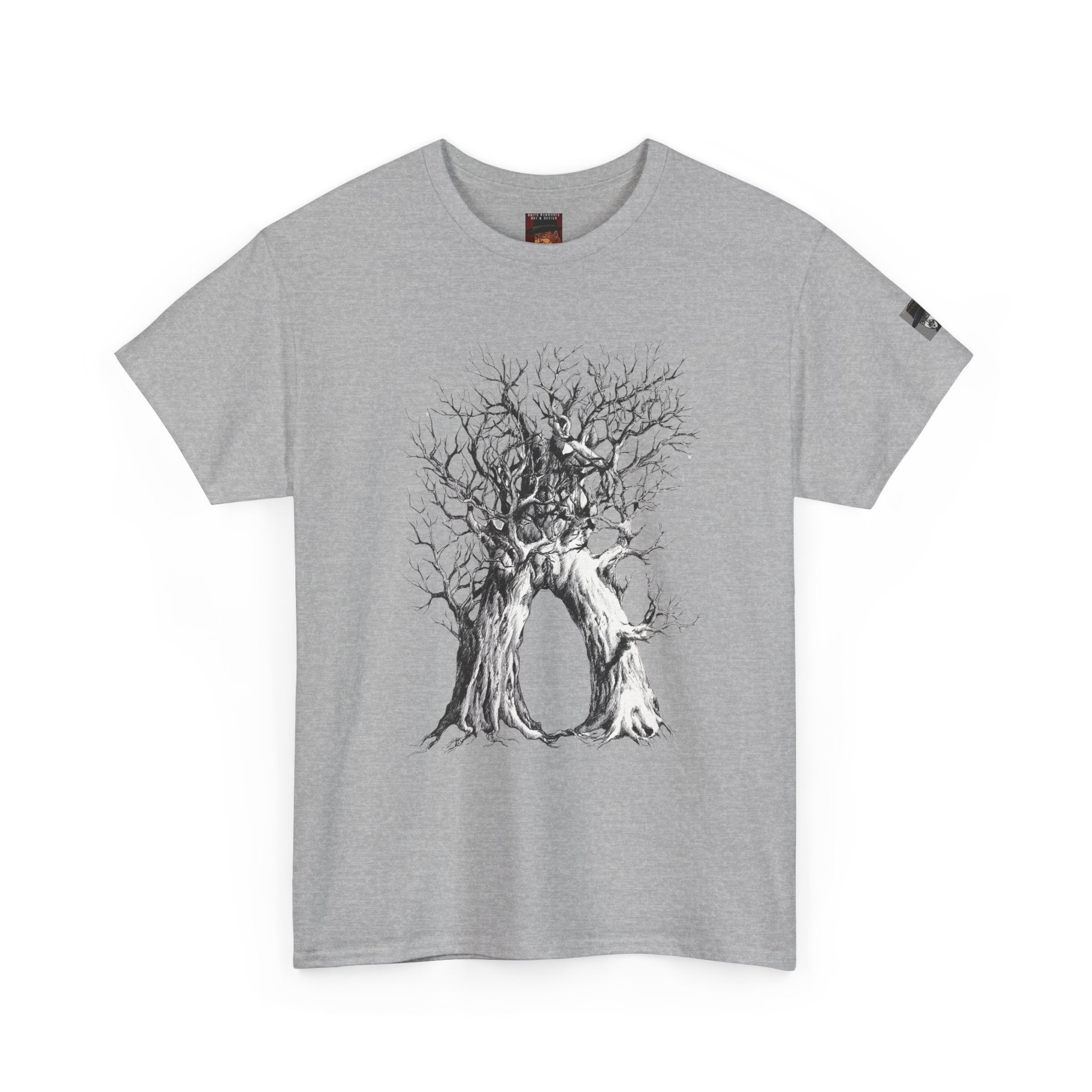 Tree of Lovers T-Shirt — Romantic Embrace Tree Illustration Tee