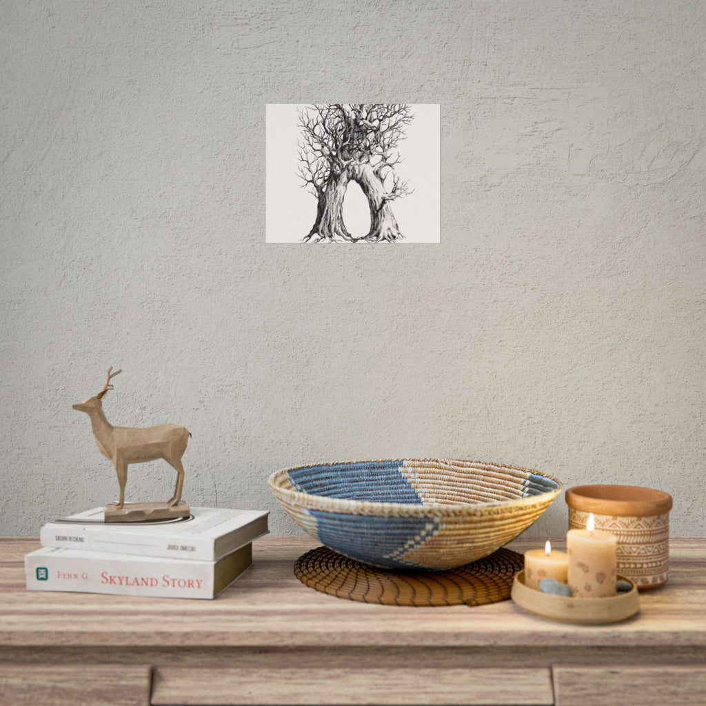 Tree Arch Illustration poster | Hand-drawn black ink botanical art