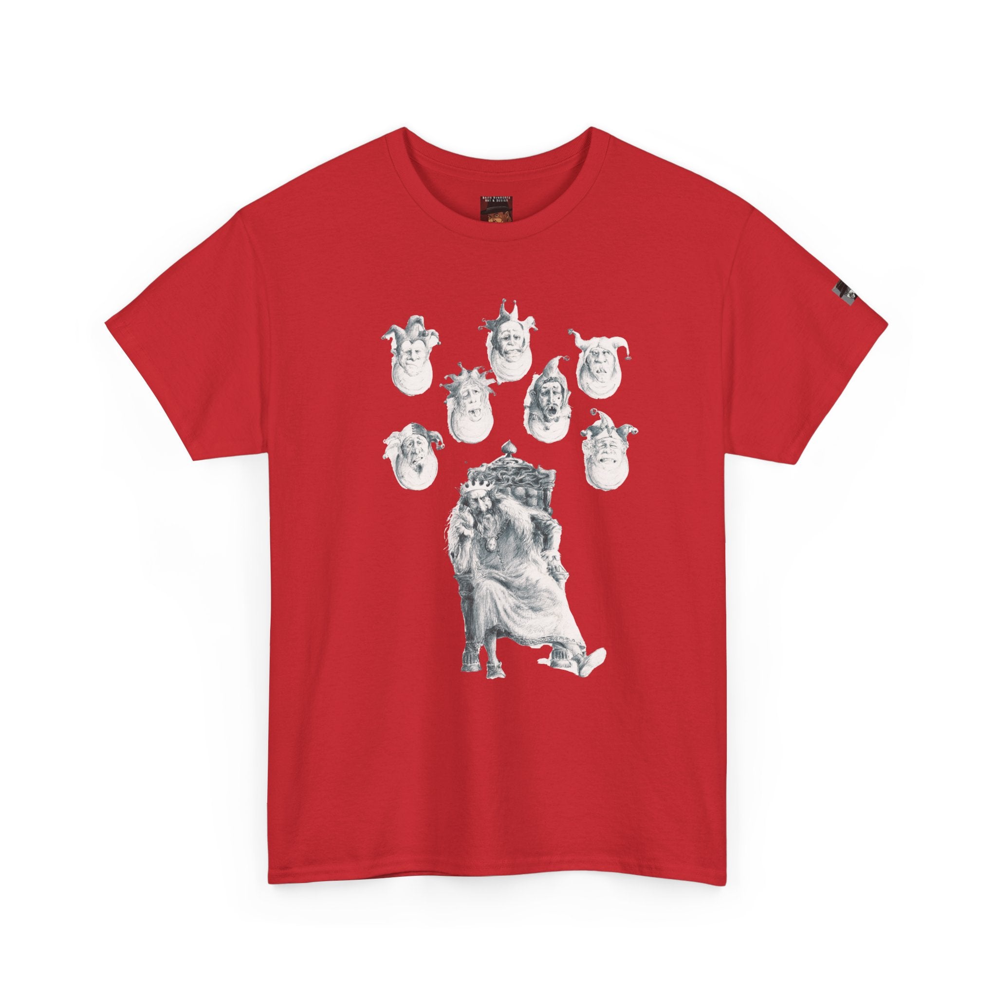 Graphic Tee — Gothic Angel and Floating Skulls Design