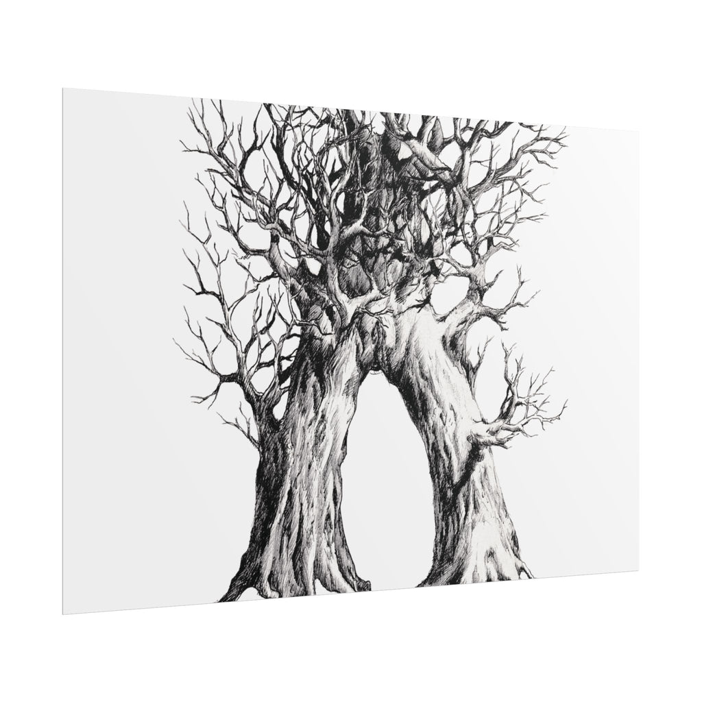 Tree Arch Illustration poster | Hand-drawn black ink botanical art