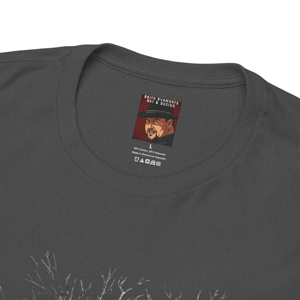Tree of Lovers T-Shirt — Romantic Embrace Tree Illustration Tee