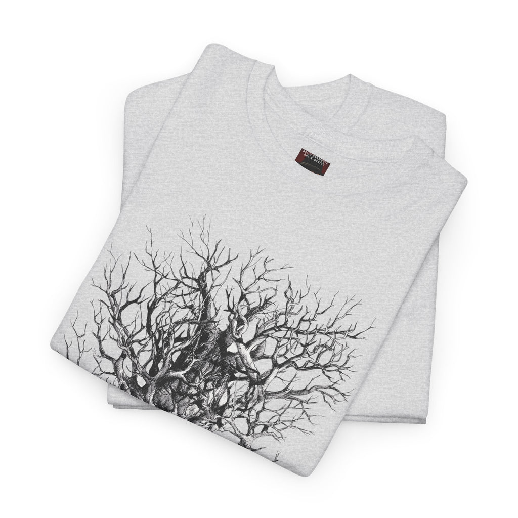 Tree of Lovers T-Shirt — Romantic Embrace Tree Illustration Tee