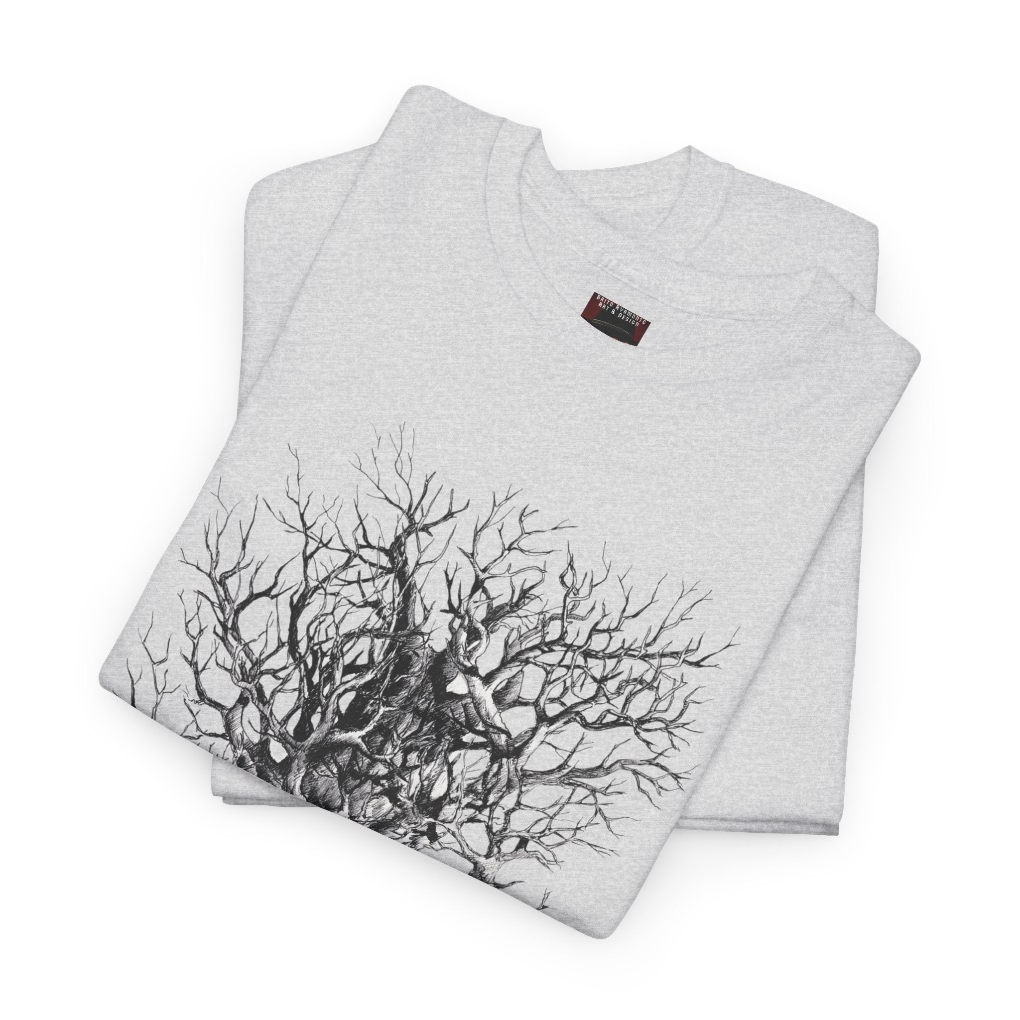Tree of Lovers T-Shirt — Romantic Embrace Tree Illustration Tee