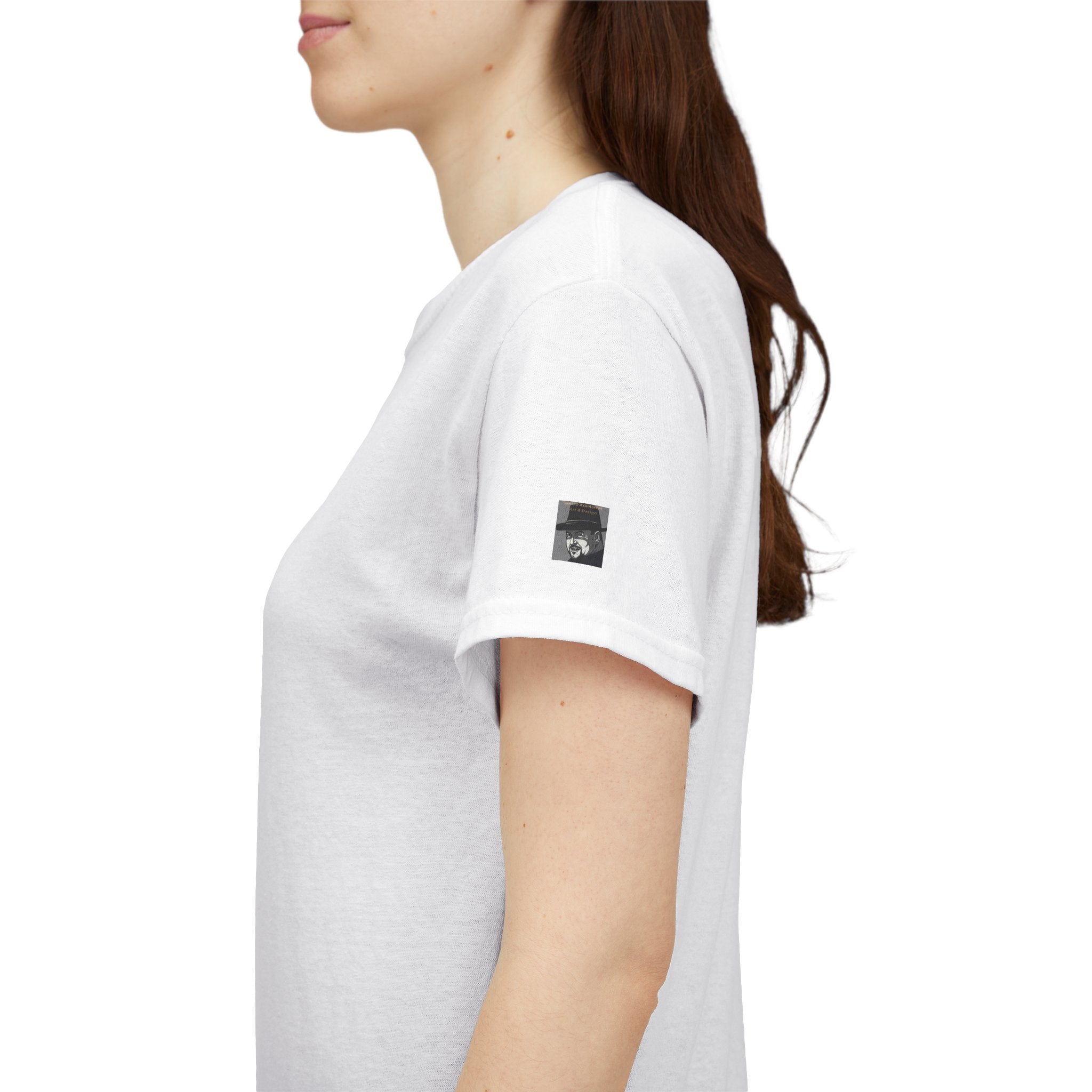 Graphic Tee — Watercolor Skeleton / Alien with Feather Headdress T-Shirt