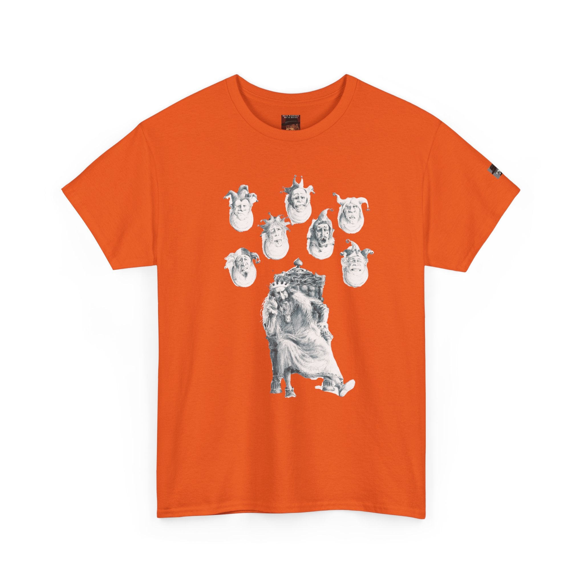 Graphic Tee — Gothic Angel and Floating Skulls Design