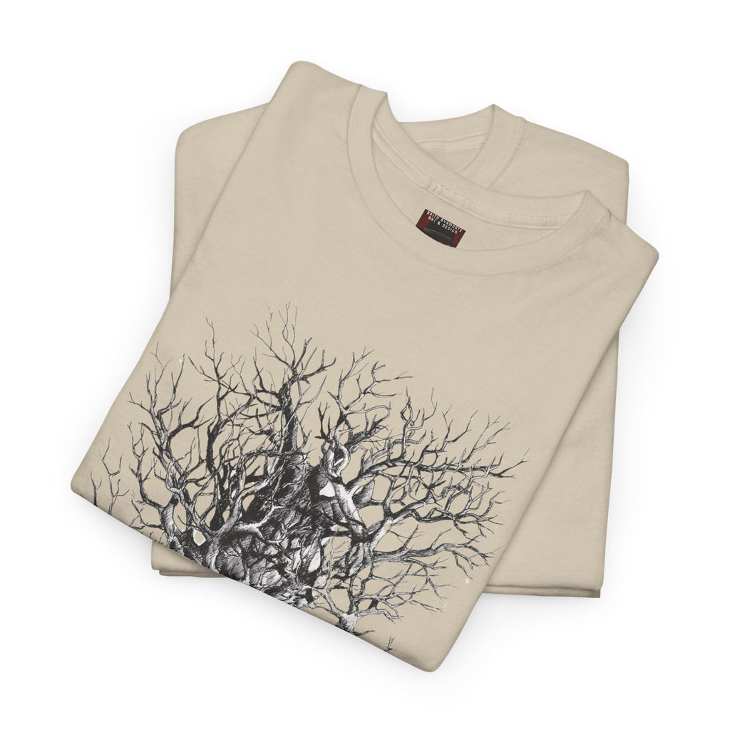 Tree of Lovers T-Shirt — Romantic Embrace Tree Illustration Tee