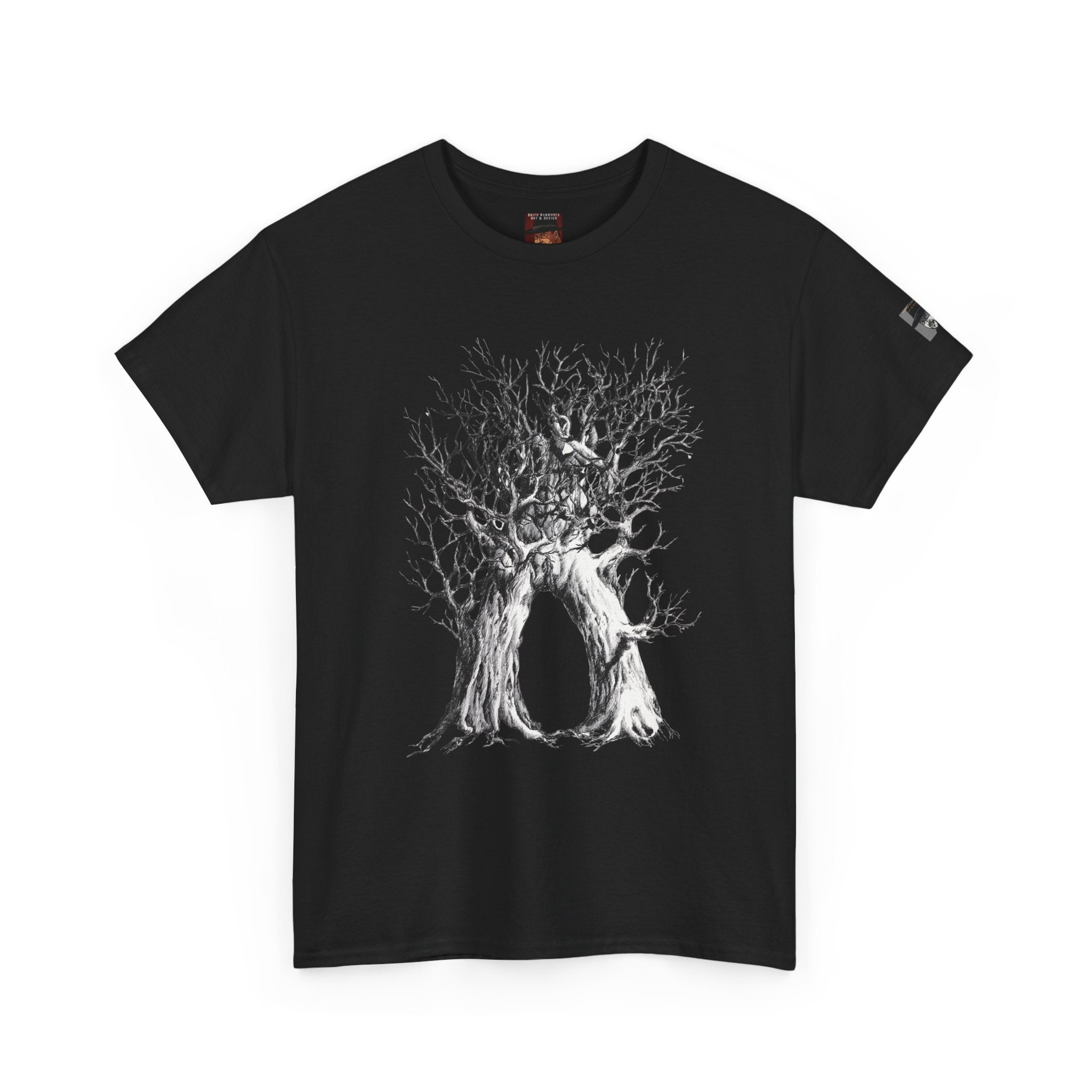 Tree of Lovers T-Shirt — Romantic Embrace Tree Illustration Tee