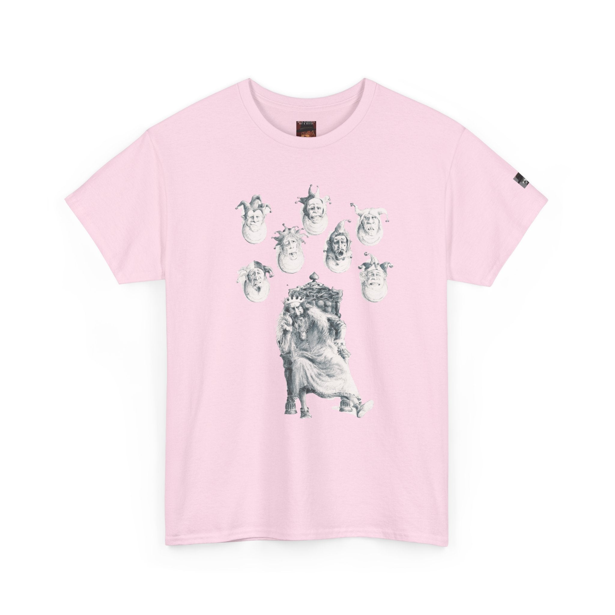 Graphic Tee — Gothic Angel and Floating Skulls Design