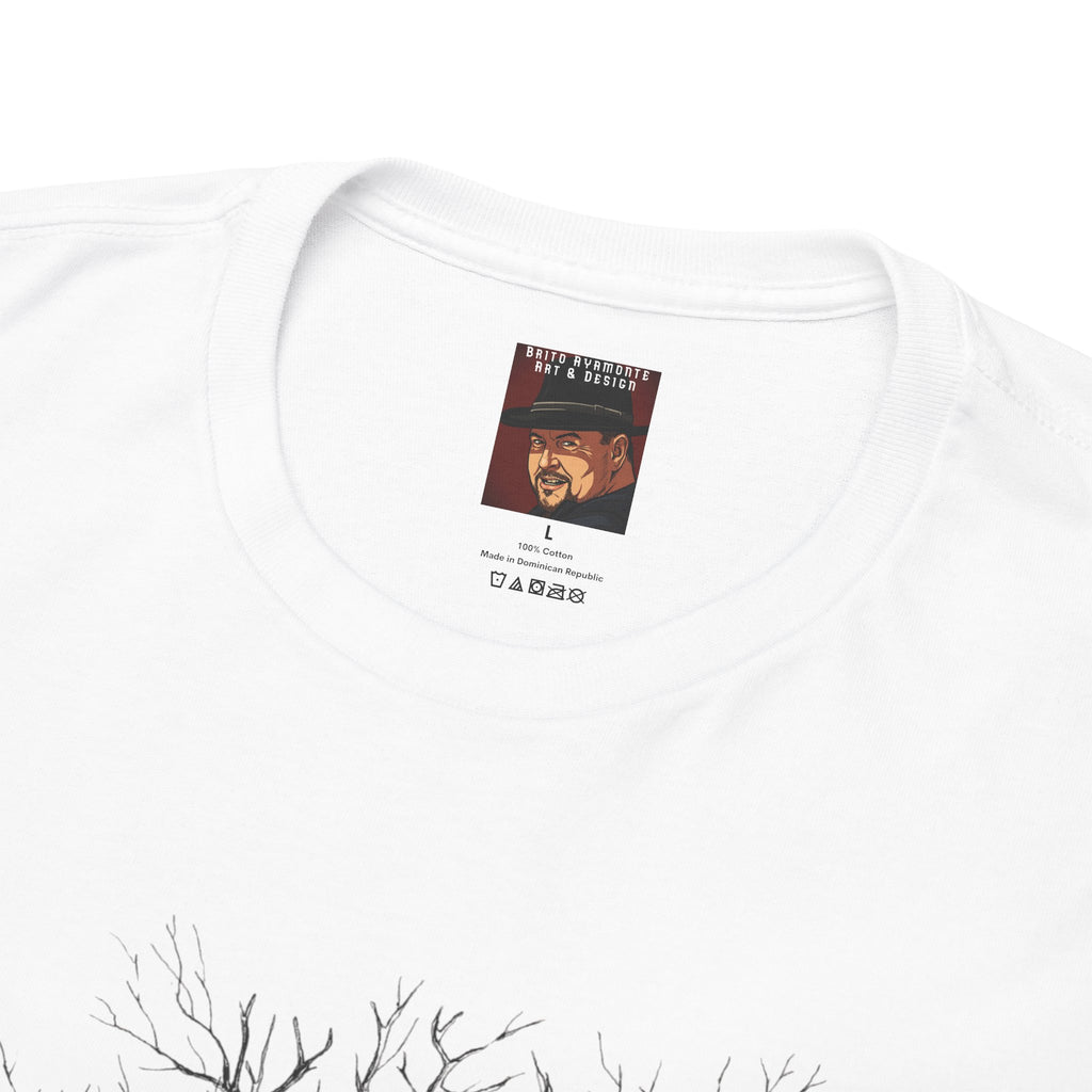 Tree of Lovers T-Shirt — Romantic Embrace Tree Illustration Tee