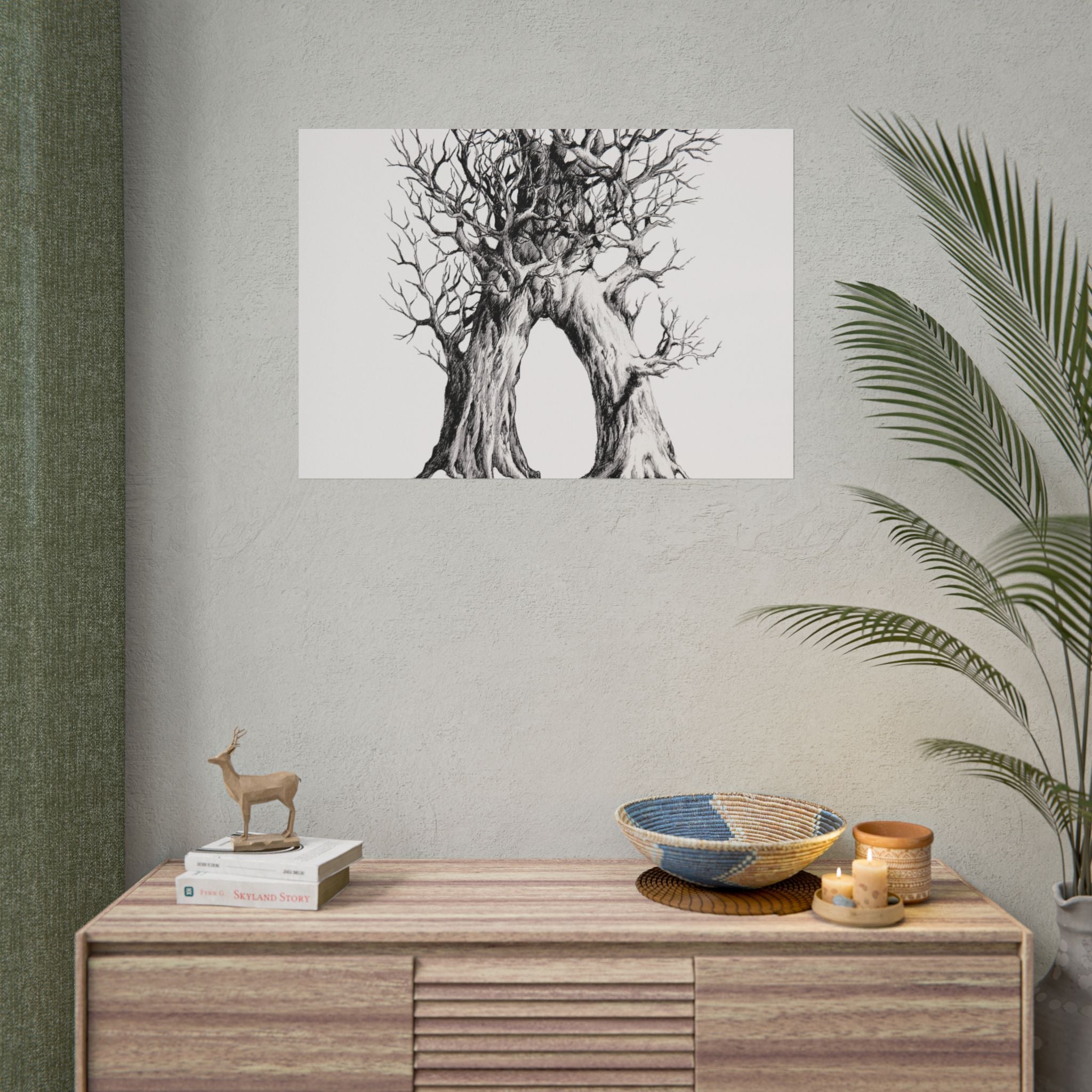 Tree Arch Illustration poster | Hand-drawn black ink botanical art