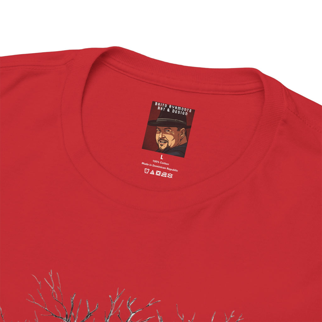 Tree of Lovers T-Shirt — Romantic Embrace Tree Illustration Tee