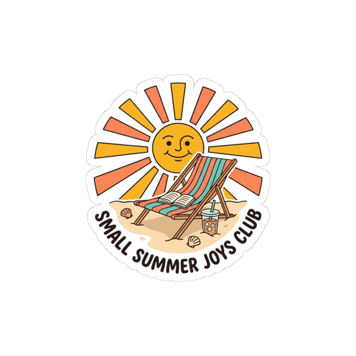Sunny Beach Chair Kiss-Cut Stickers | summer aesthetic, coastal vibes