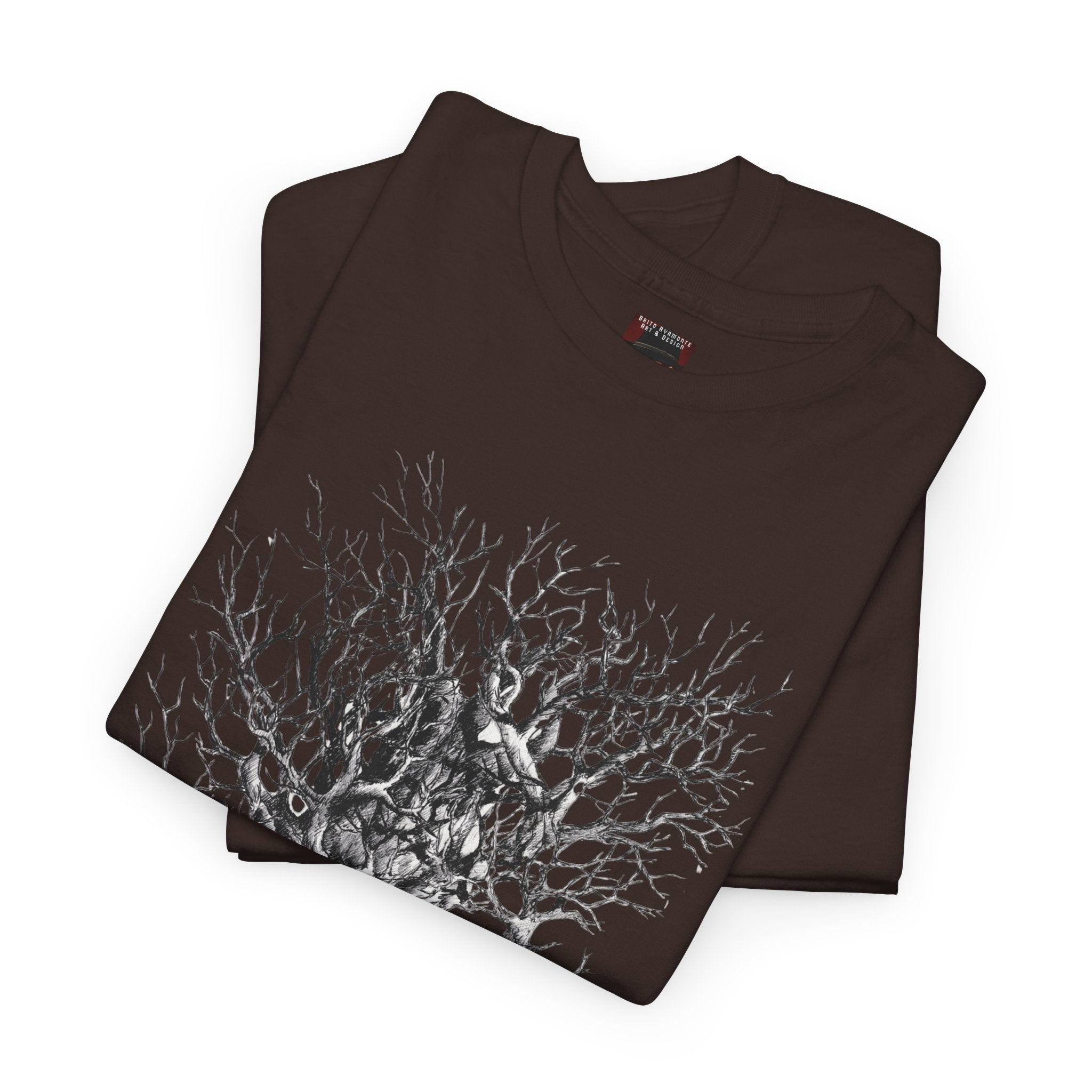 Tree of Lovers T-Shirt — Romantic Embrace Tree Illustration Tee