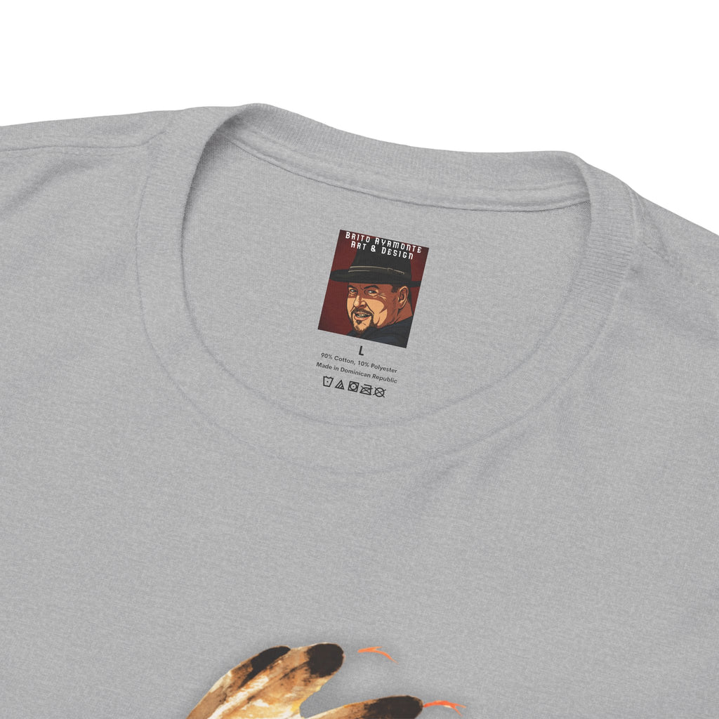 Graphic Tee — Watercolor Skeleton / Alien with Feather Headdress T-Shirt