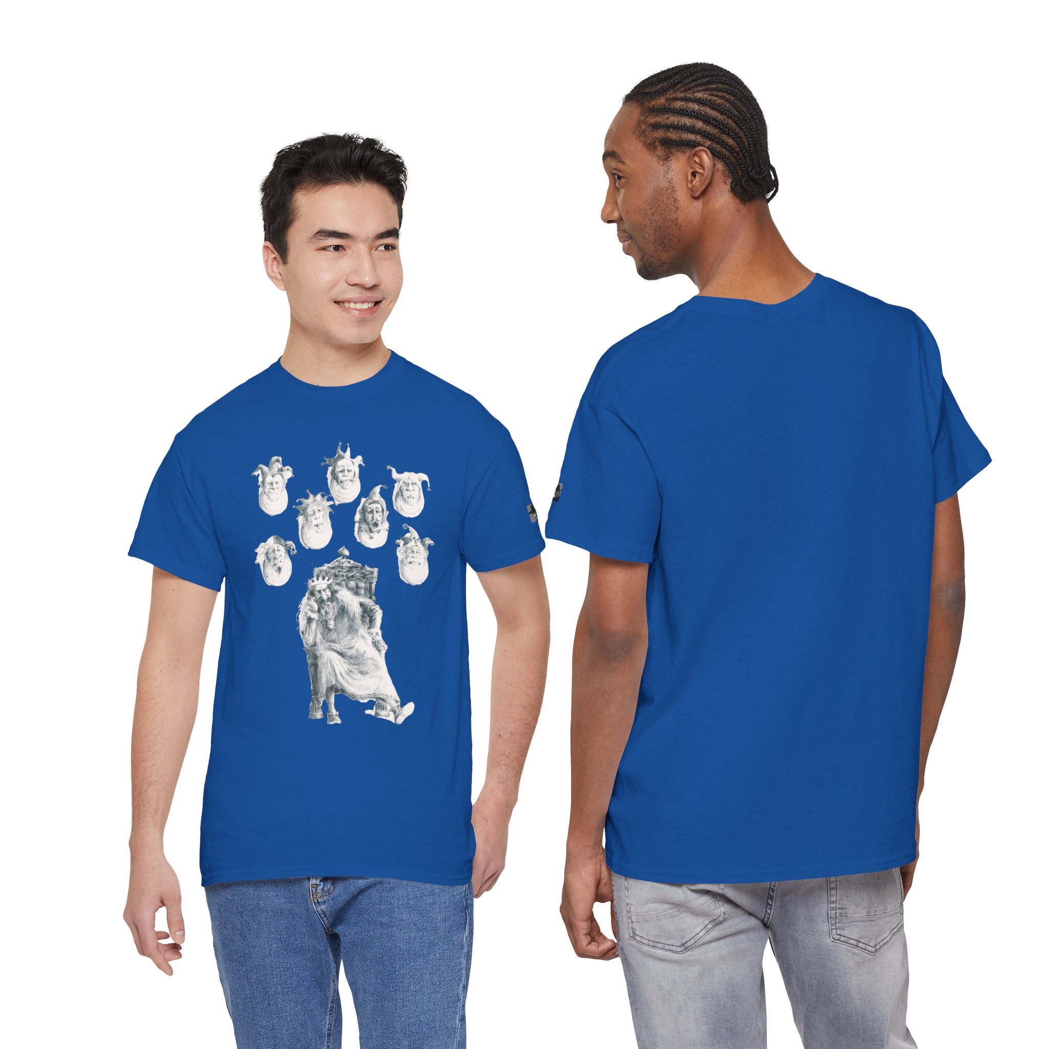 Graphic Tee — Gothic Angel and Floating Skulls Design