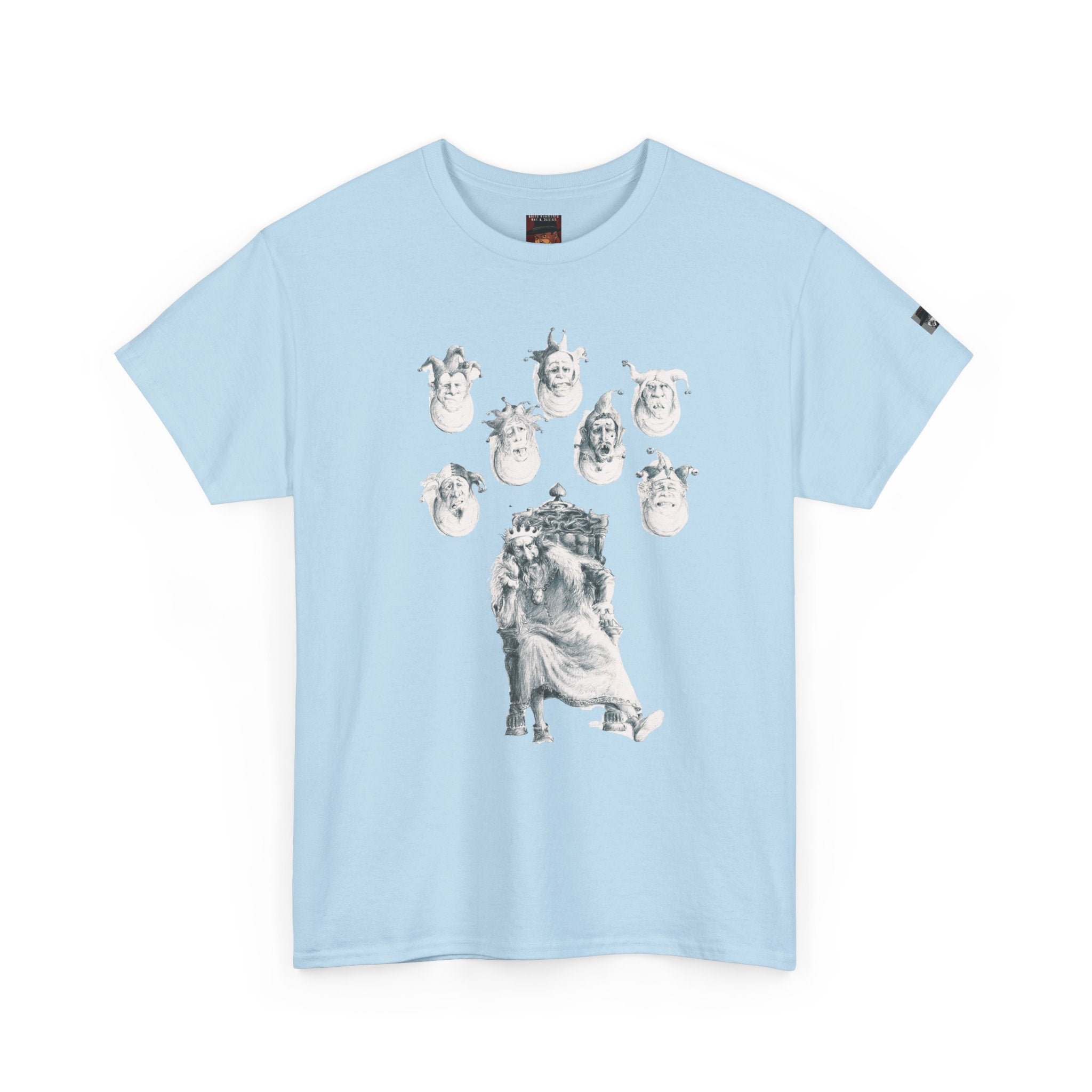 Graphic Tee — Gothic Angel and Floating Skulls Design