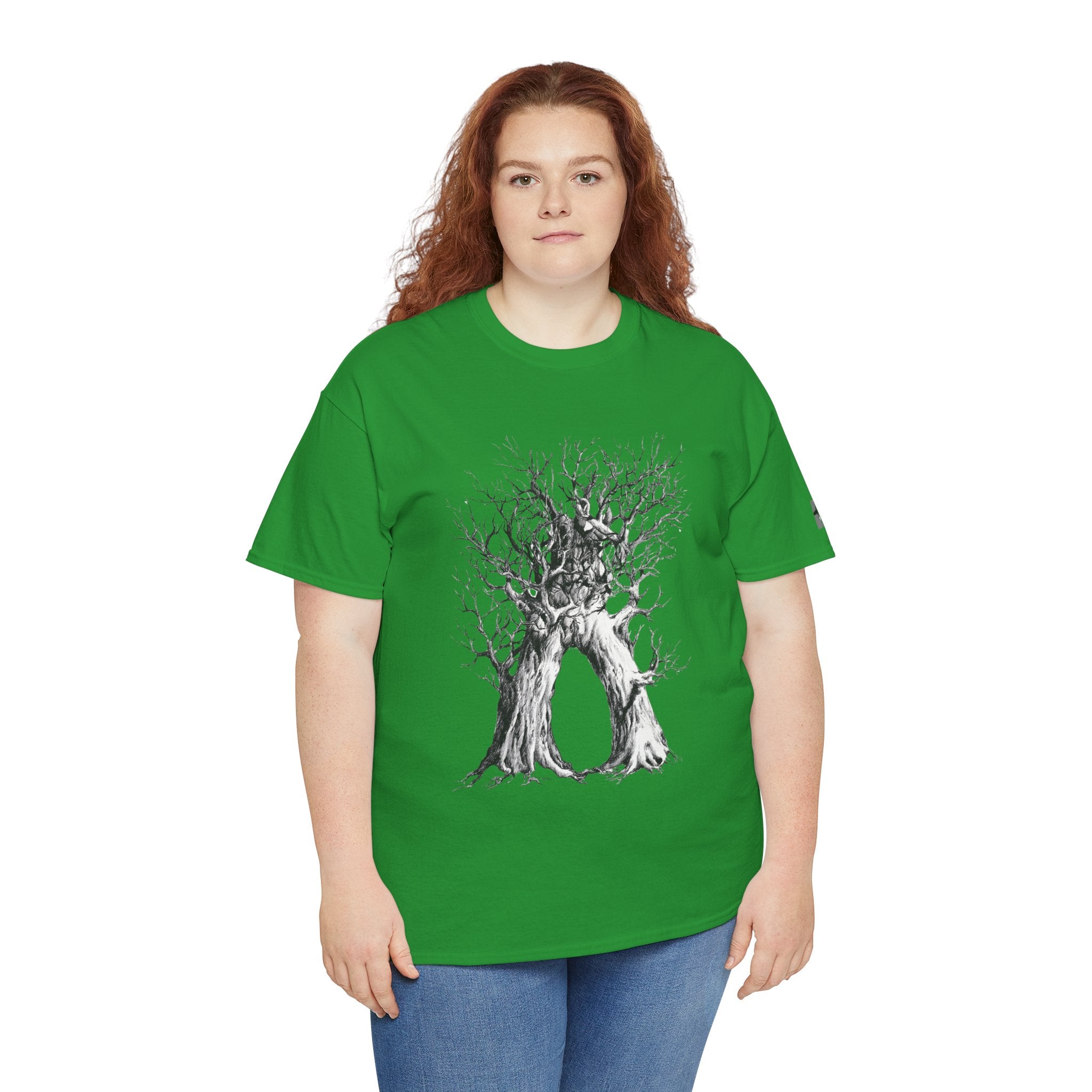 Tree of Lovers T-Shirt — Romantic Embrace Tree Illustration Tee