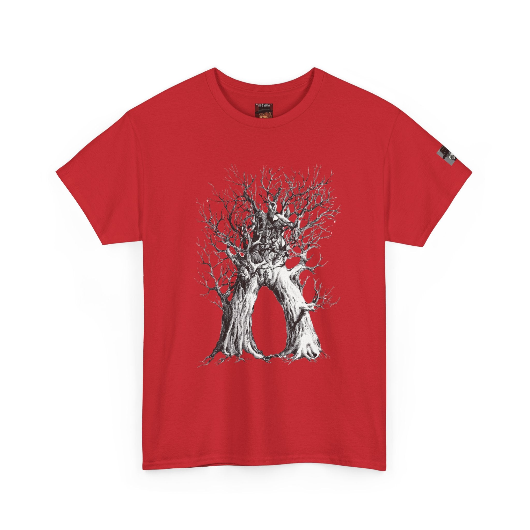 Tree of Lovers T-Shirt — Romantic Embrace Tree Illustration Tee