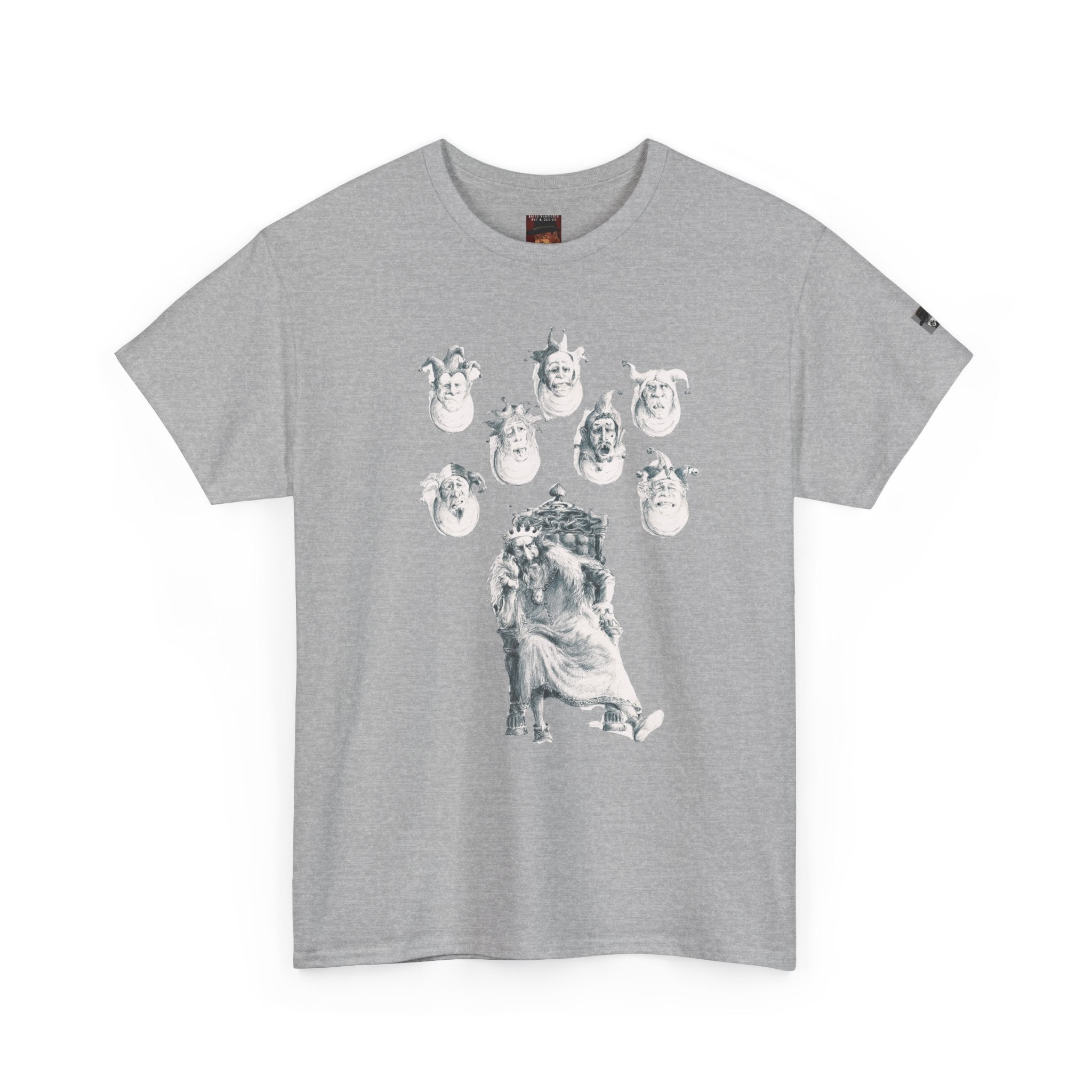Graphic Tee — Gothic Angel and Floating Skulls Design