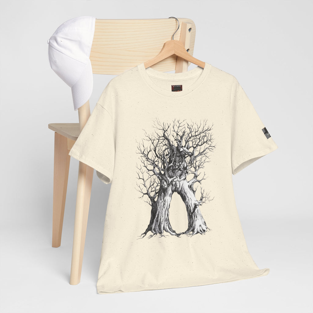 Tree of Lovers T-Shirt — Romantic Embrace Tree Illustration Tee