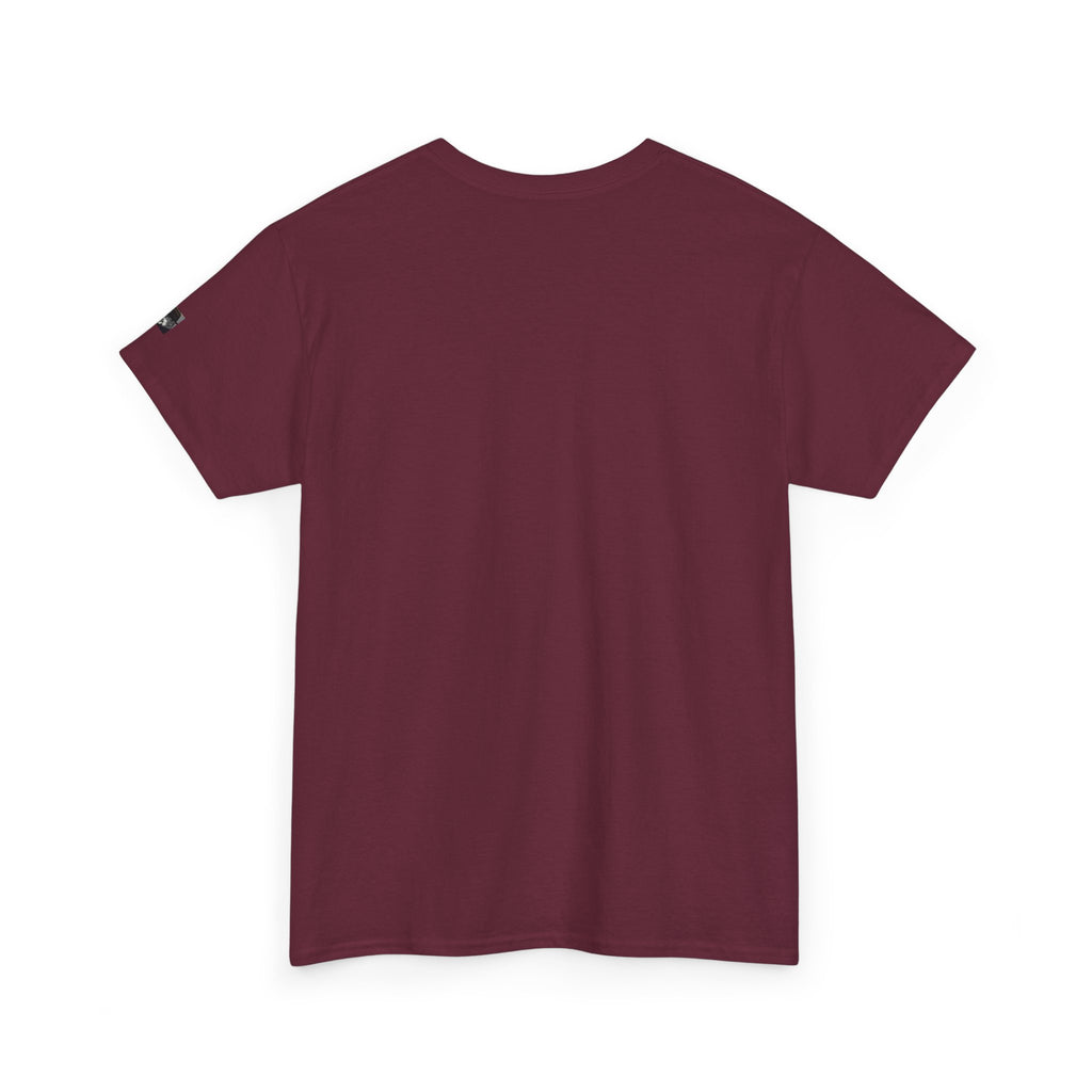 Graphic Tee — Gothic Angel and Floating Skulls Design