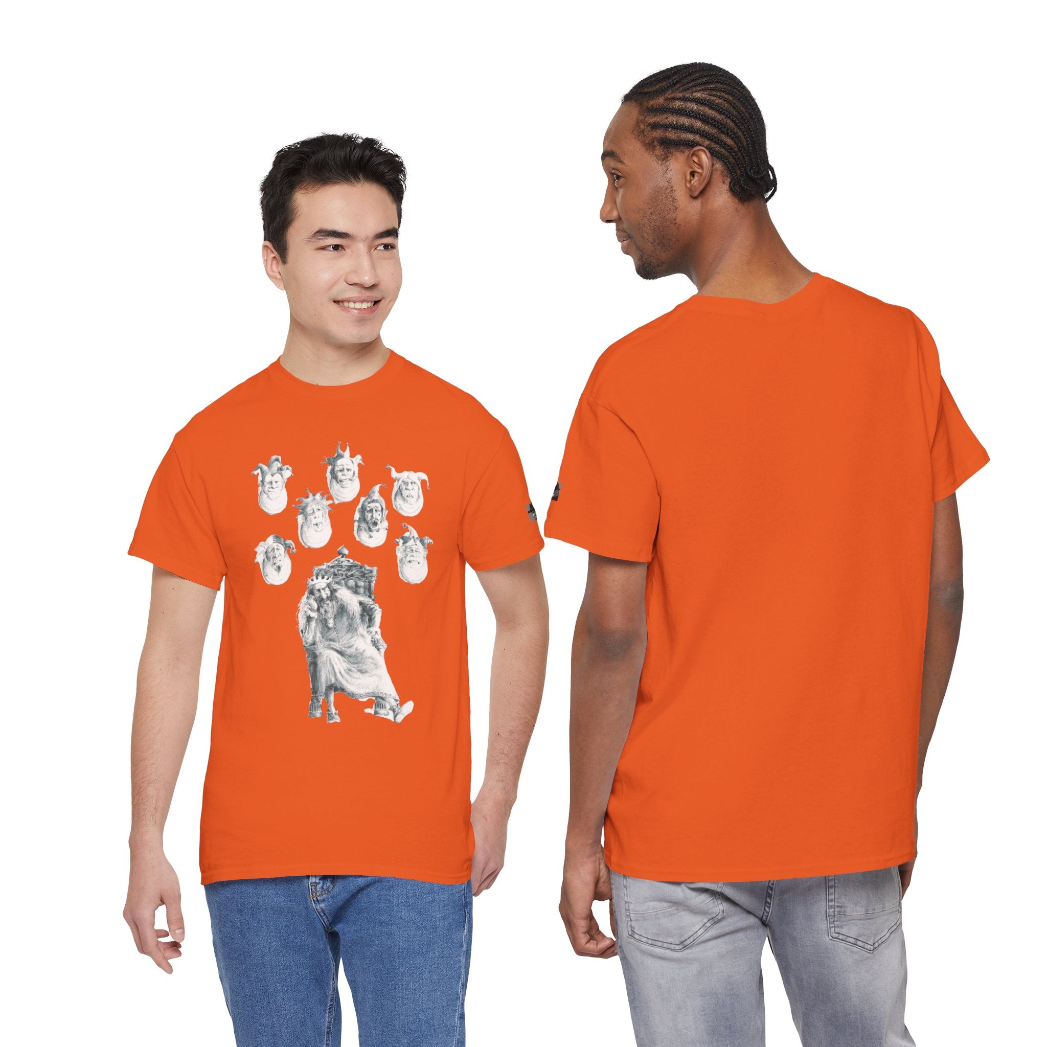 Graphic Tee — Gothic Angel and Floating Skulls Design