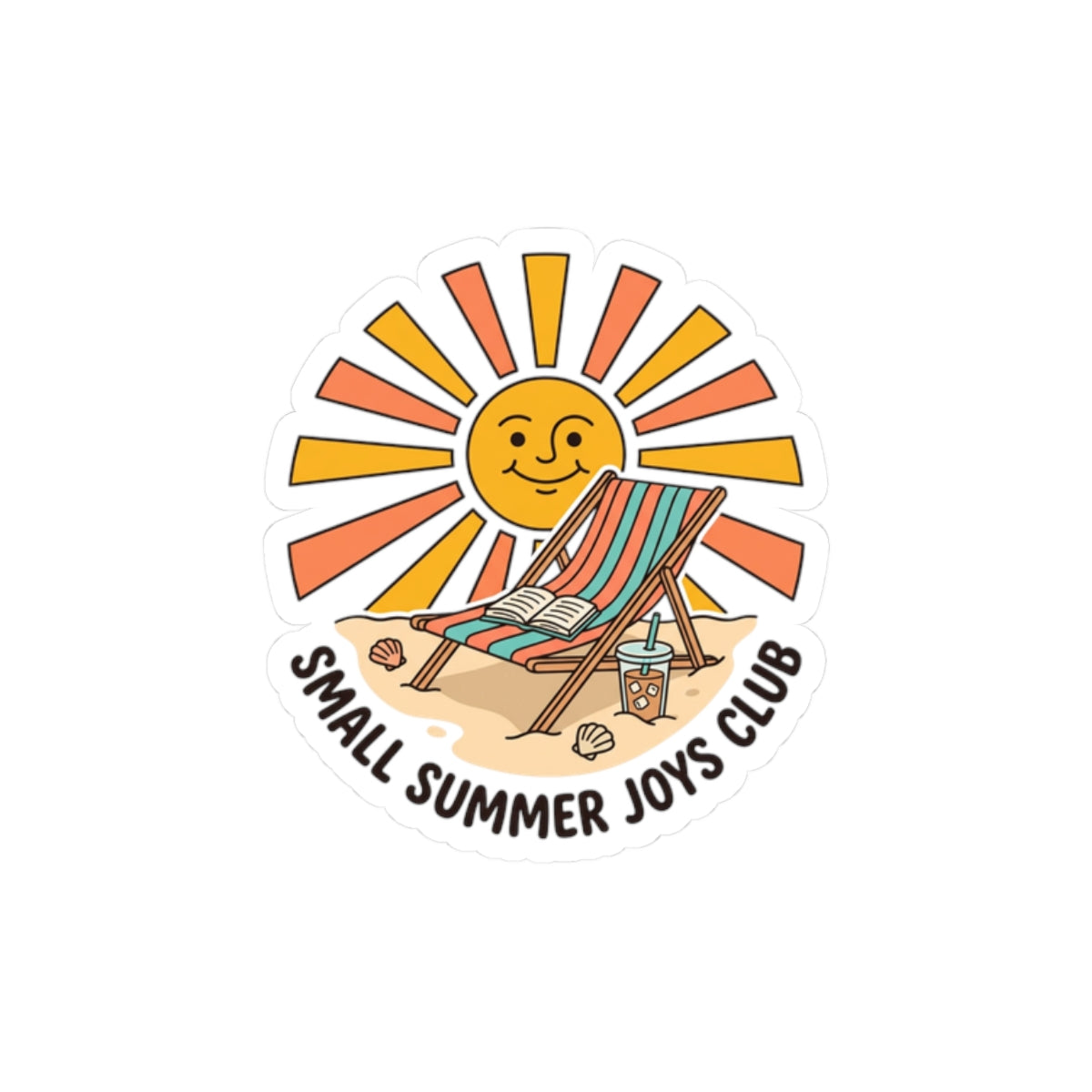 Sunny Beach Chair Kiss-Cut Stickers | summer aesthetic, coastal vibes