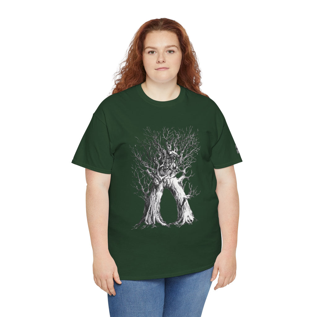 Tree of Lovers T-Shirt — Romantic Embrace Tree Illustration Tee